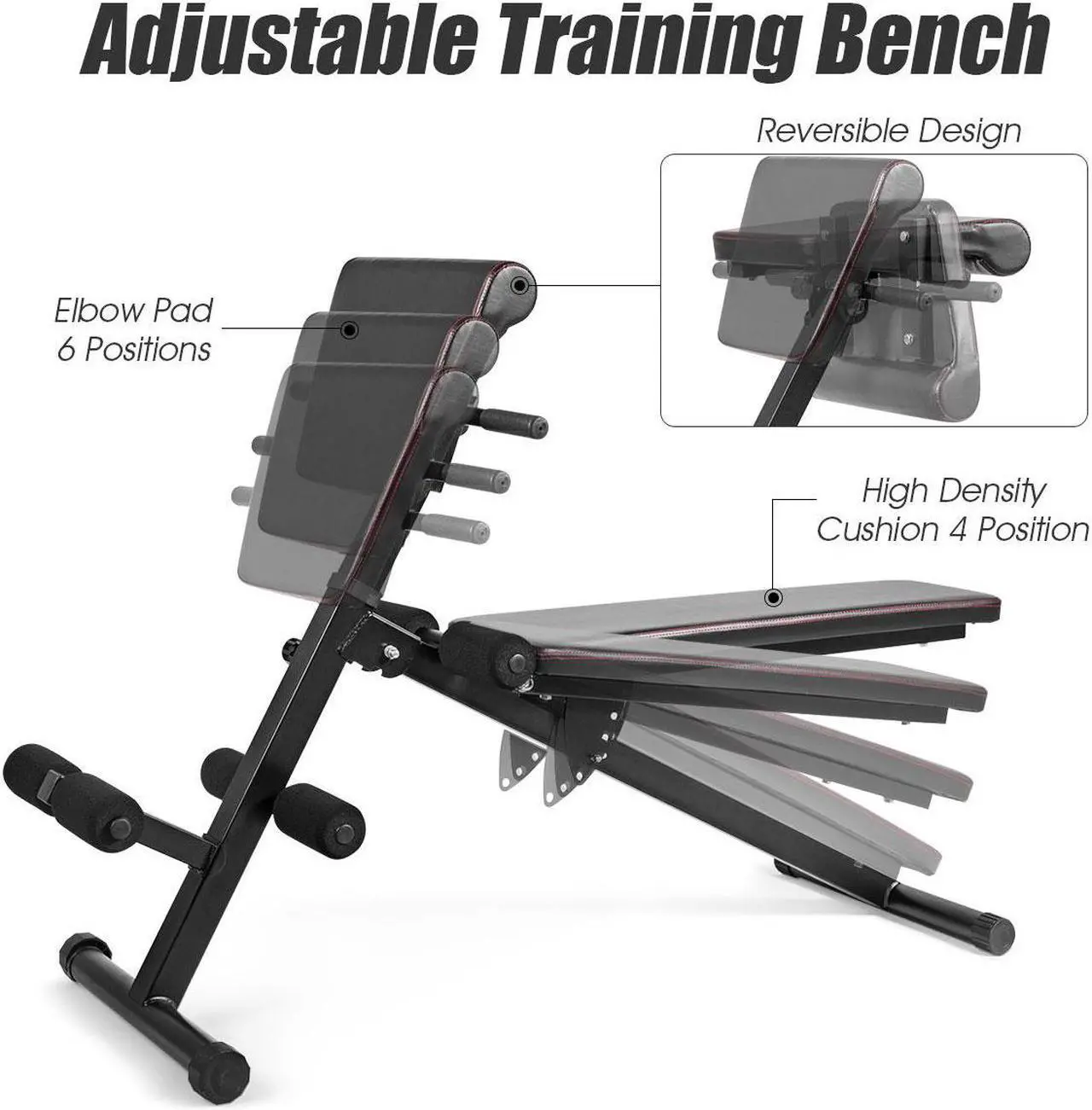 Alt view image 5 of 7 - Bifanuo Functional Adjustable Weight Bench Strength Workout Full Body Exercise