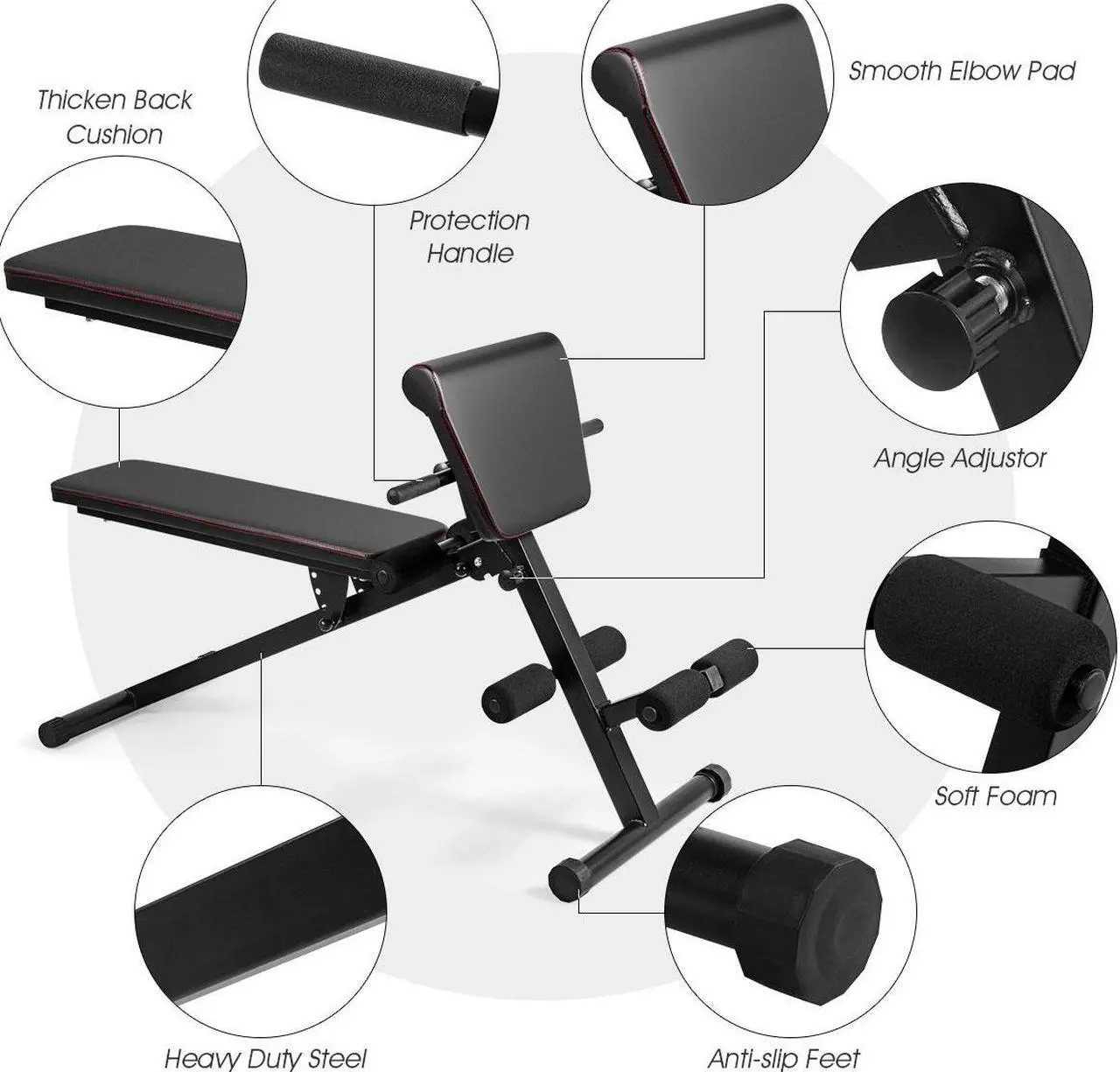 Alt view image 4 of 7 - Bifanuo Functional Adjustable Weight Bench Strength Workout Full Body Exercise