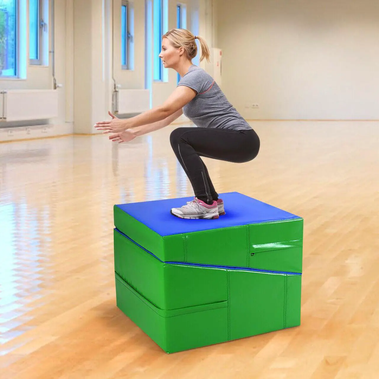 Alt view image 3 of 7 - Incline Gymnastics Mat Wedge Folding Gymnastics Gym Fitness Tumbling 48''x24''x14''