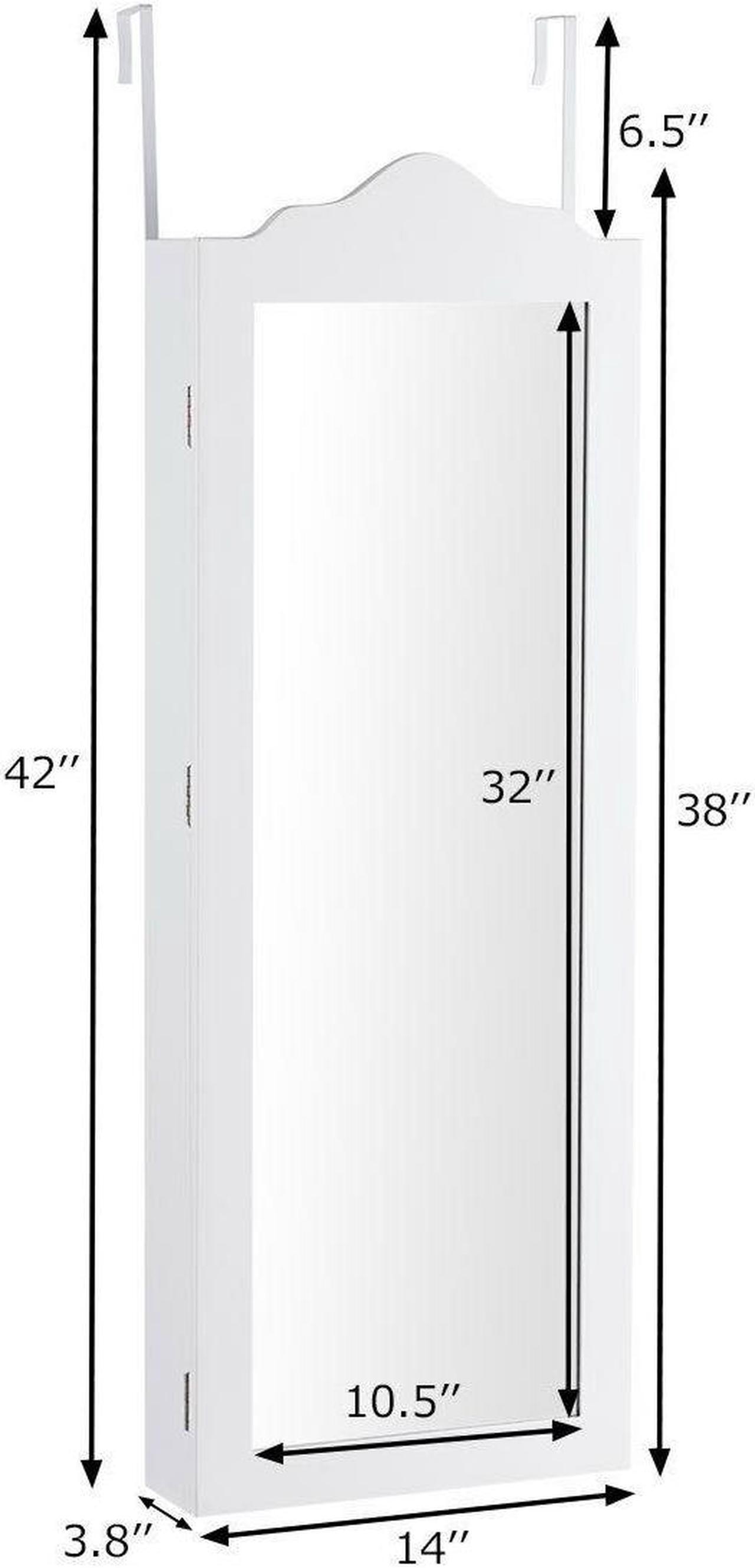 Alt view image 2 of 7 - Wall Door Mounted Mirrored Jewelry Cabinet Armoire Storage Organizer Home Decor