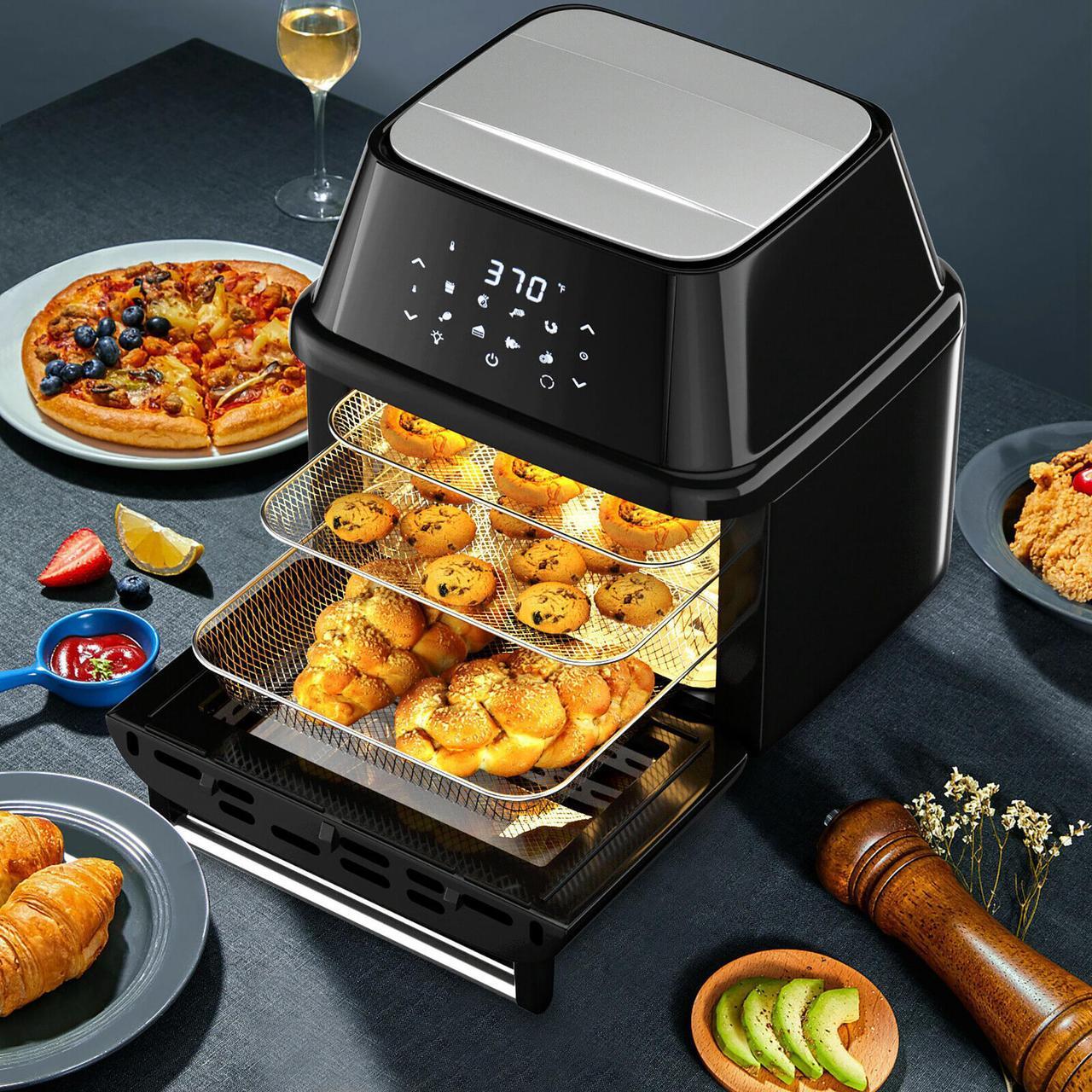 Alt view image 4 of 7 - Costway 19 QT Multi-functional Air Fryer Oven 1800W Dehydrator Rotisserie w/ Accessories