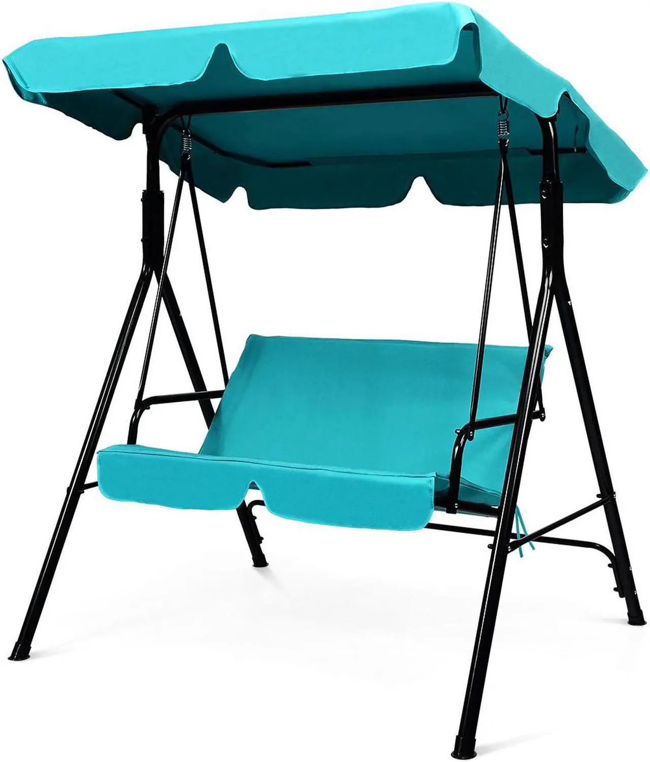 Main image of Costway  Loveseat Patio Canopy Swing Glider Hammock Cushioned Blue