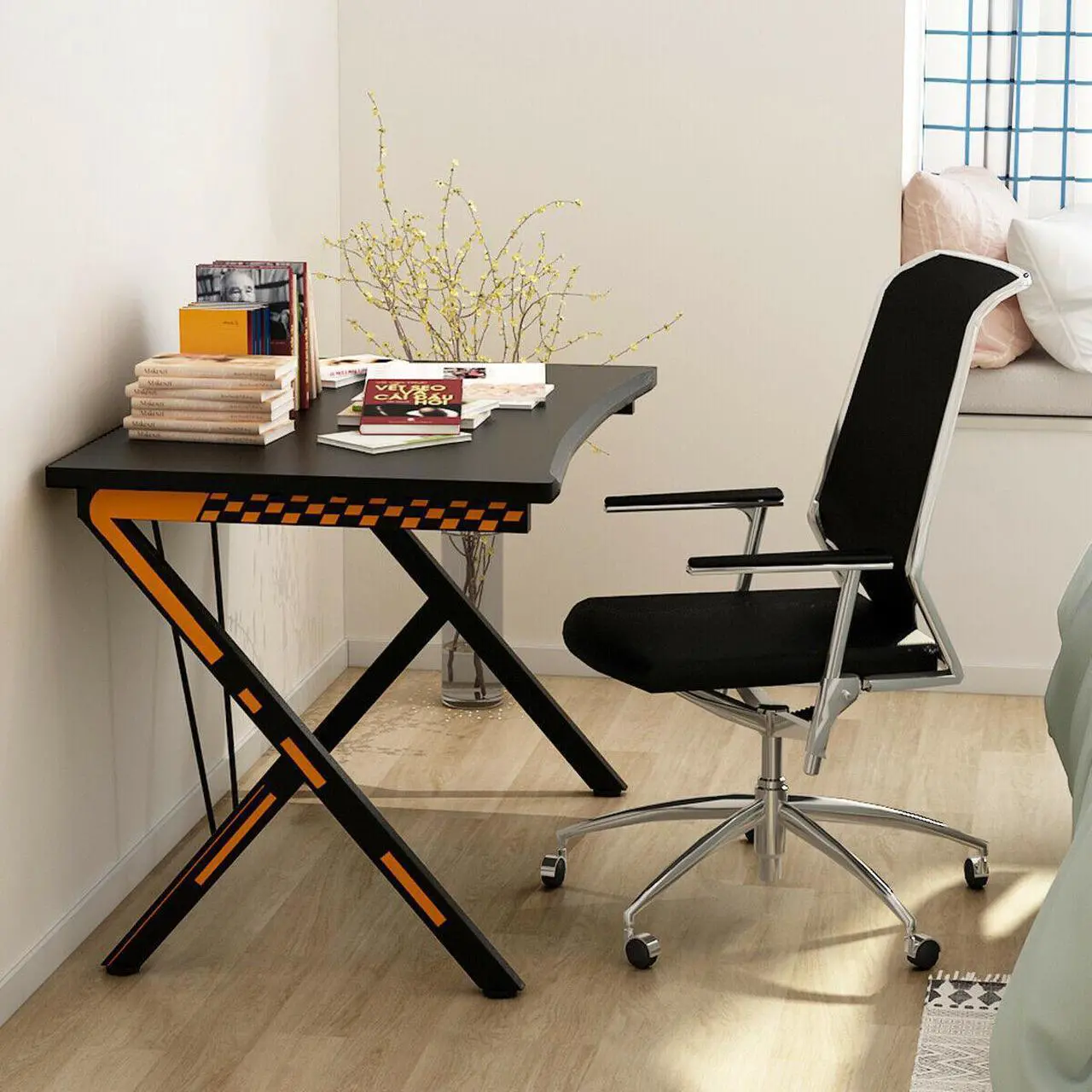 Alt view image 5 of 7 - Costway Gaming Desk Computer Desk PC Laptop Table Workstation Home Office Ergonomic New
