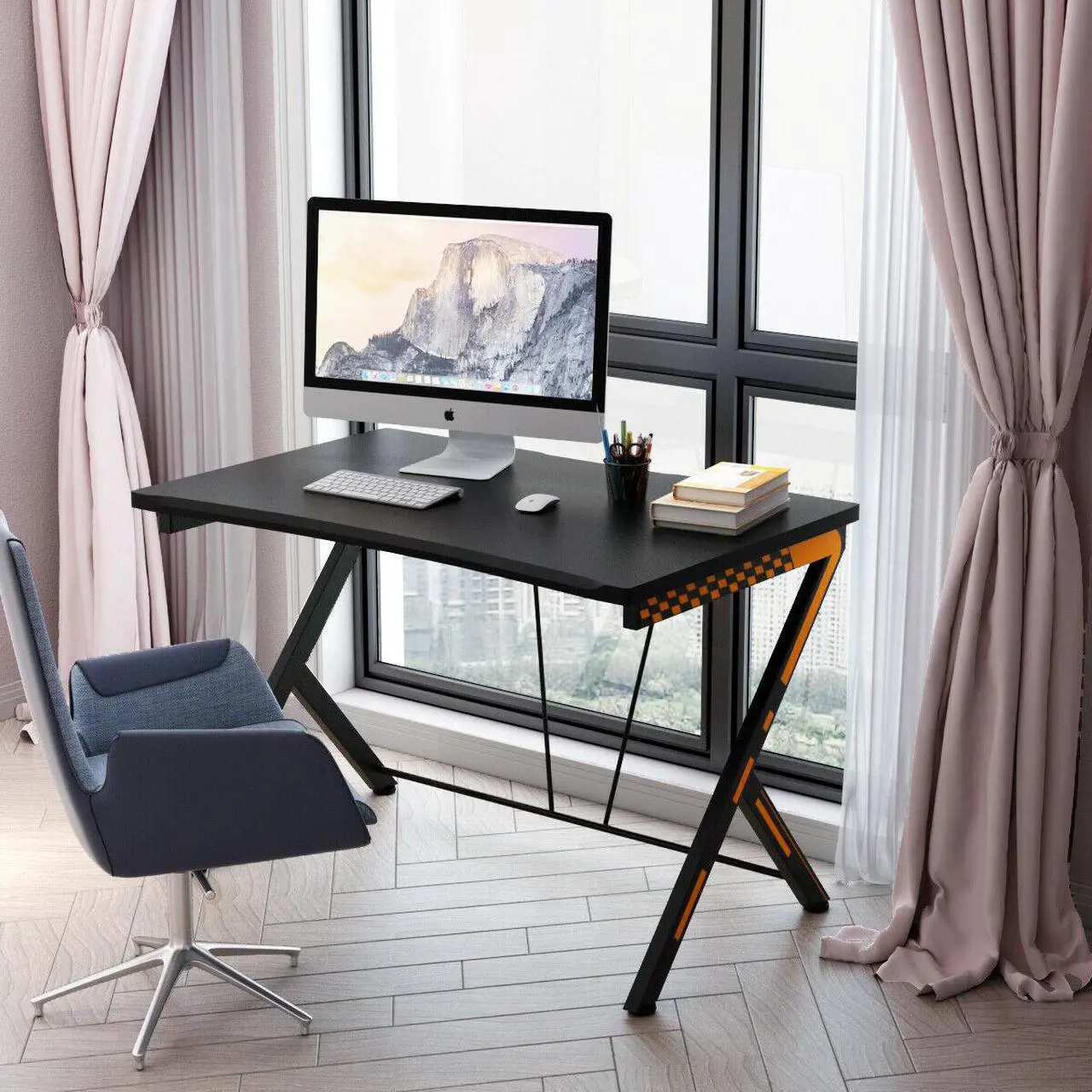 Alt view image 2 of 7 - Costway Gaming Desk Computer Desk PC Laptop Table Workstation Home Office Ergonomic New