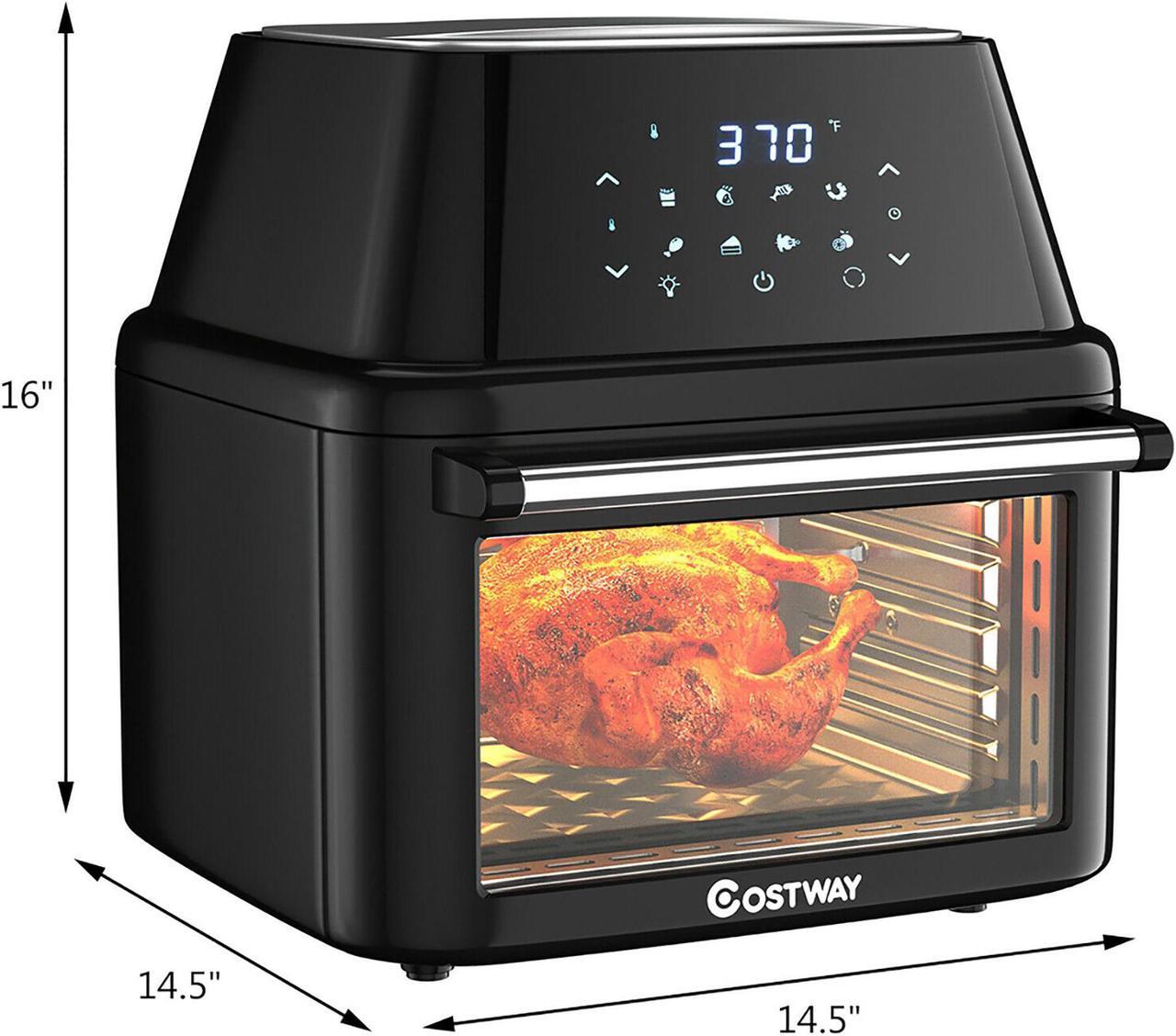 Alt view image 2 of 7 - Costway 19 QT Multi-functional Air Fryer Oven 1800W Dehydrator Rotisserie w/ Accessories