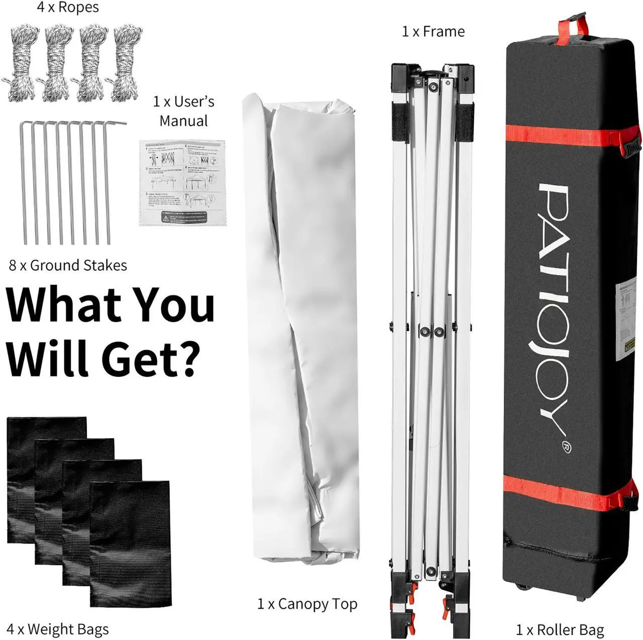 Alt view image 7 of 7 - 10x10 FT Outdoor Pop Up Tent Canopy Height Adjustable Sun Shelter W/ Roller Bag