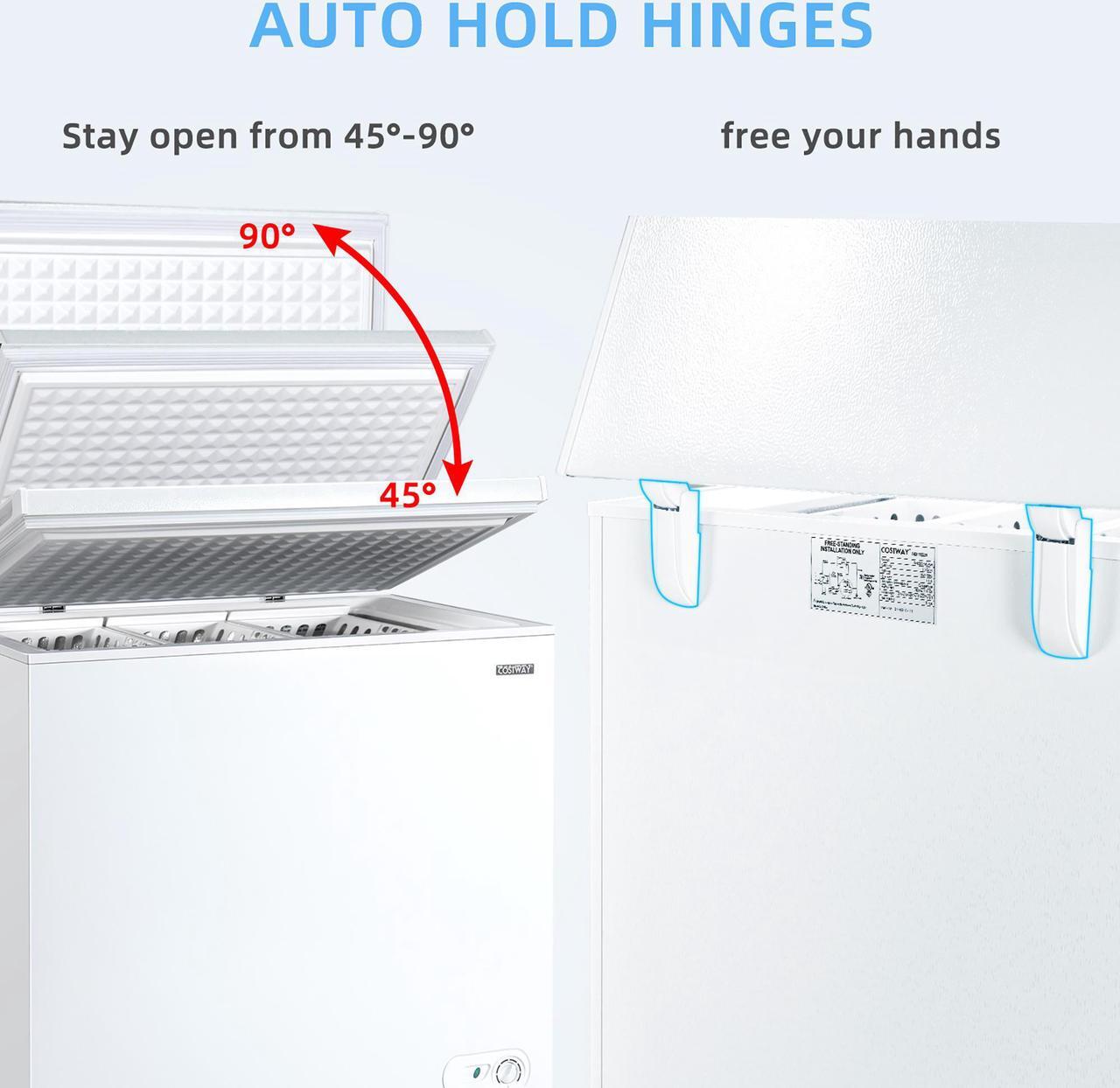 Alt view image 4 of 7 - Costway 5.2 Cu.ft Chest Freezer Upright Single Door Refrigerator w/ 3  Baskets