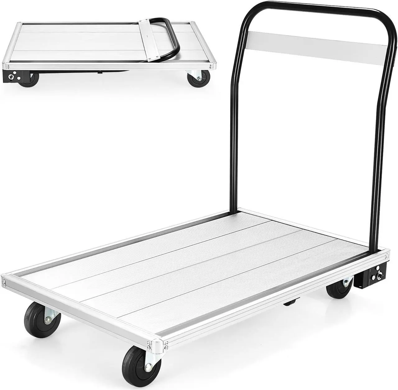 Main image of Costway Folding Aluminum Alloy Platform Truck 770 LBS Push Cart Dolly w/ 4 TPR Wheels
