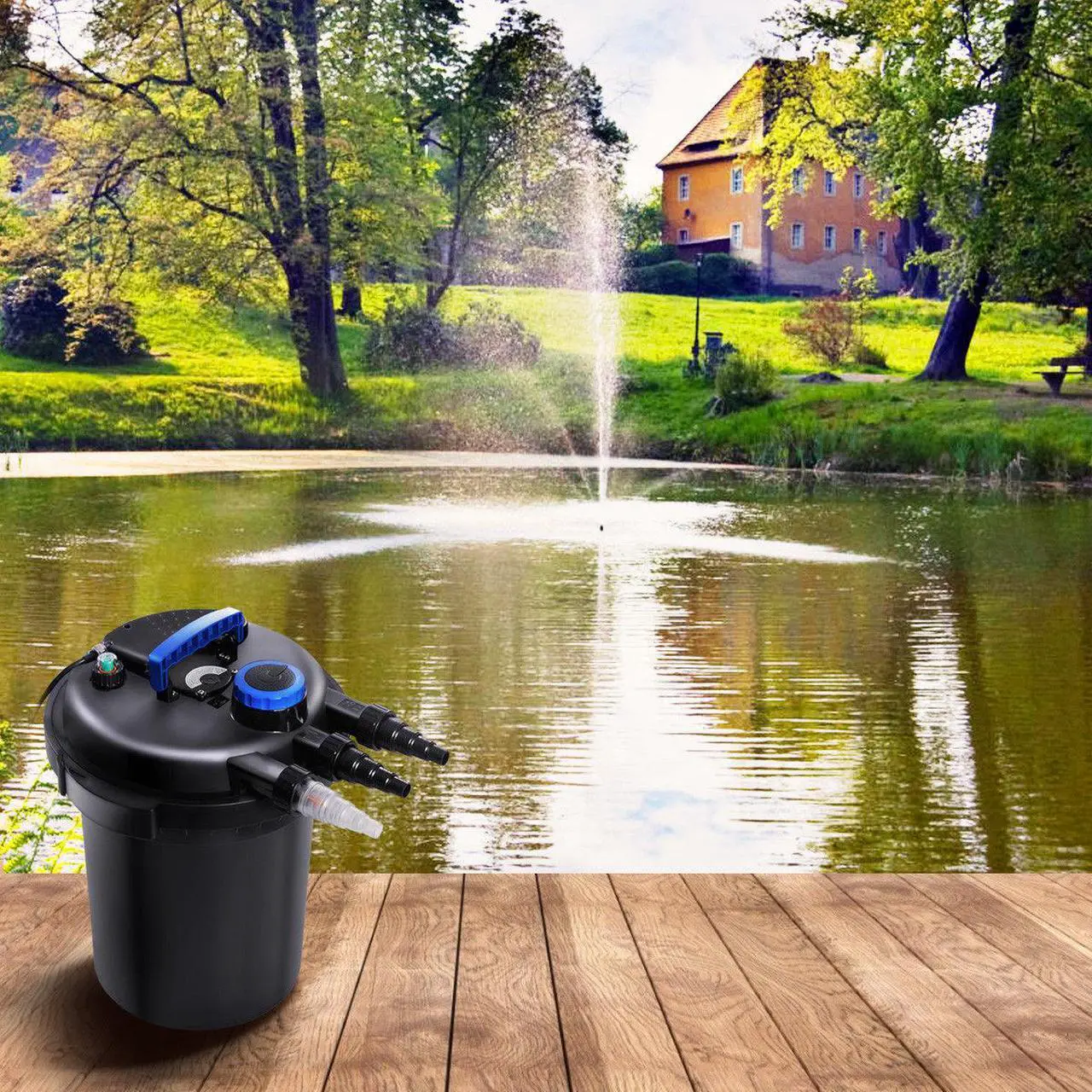 Alt view image 3 of 7 - Pond Pressure Bio Filter 4000GAL W/ 13W UV Sterilizer Light 10000L Koi Water