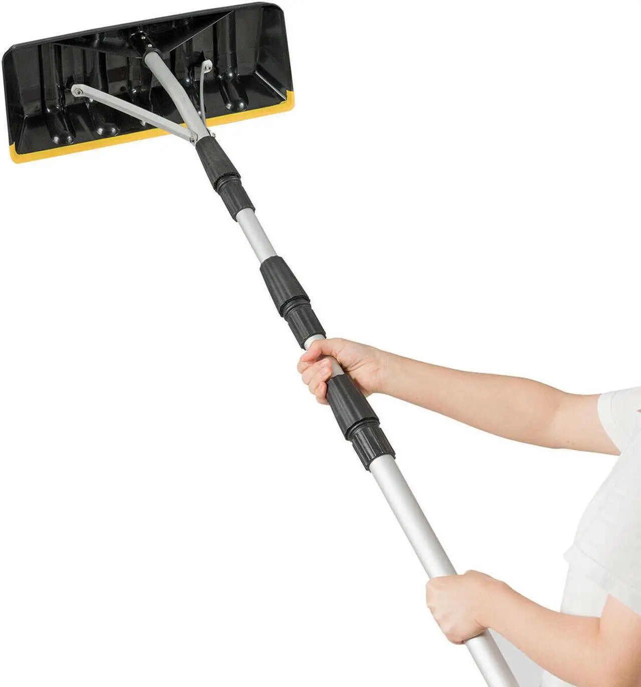 Main image of 21FT Telescoping Snow Roof Rake Large Poly Blade Aluminum Tube Non-Slip Handle