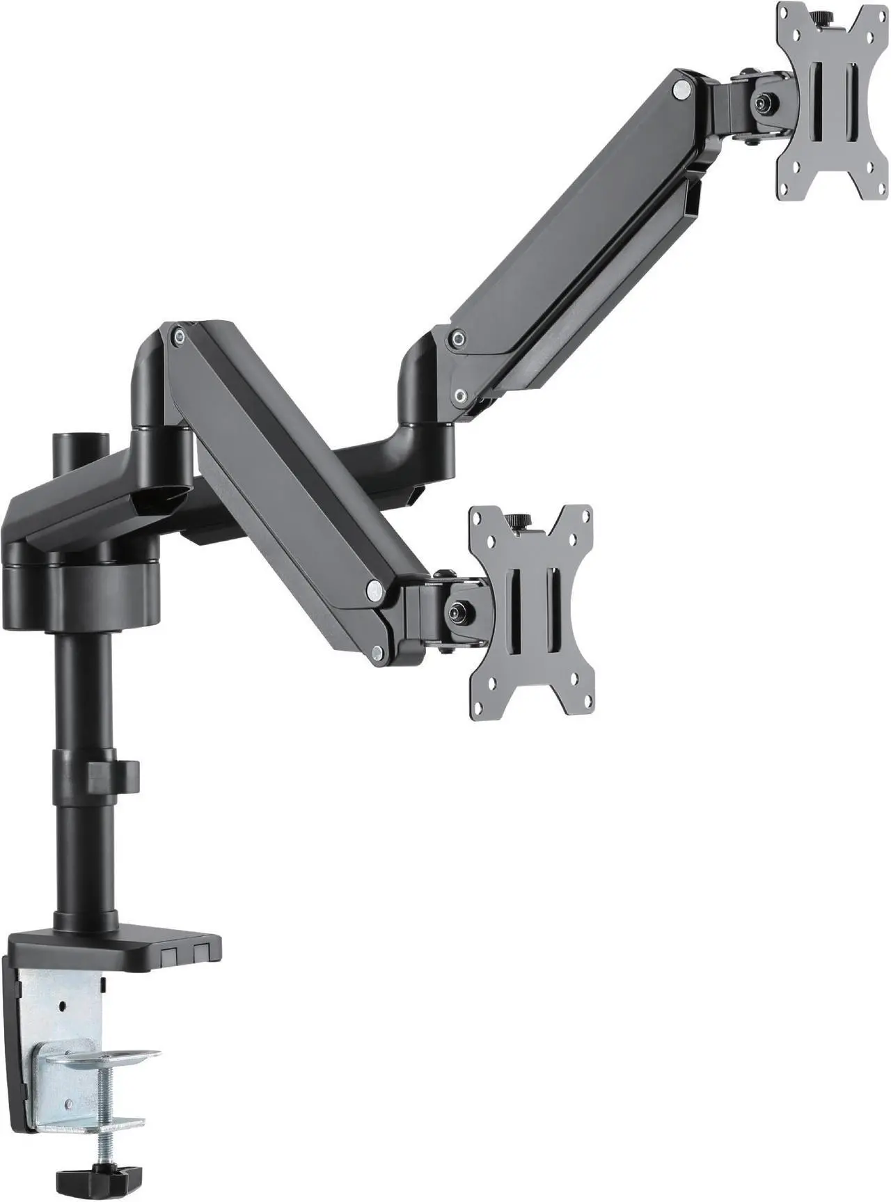 Alt view image 5 of 7 - Gas Spring Dual Monitor Arm Desk Mount 13 in to 32 in.
