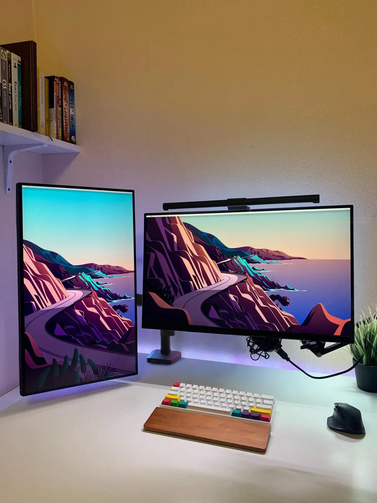 Alt view image 6 of 7 - Gas Spring Dual Monitor Arm Desk Mount 13 in to 32 in.