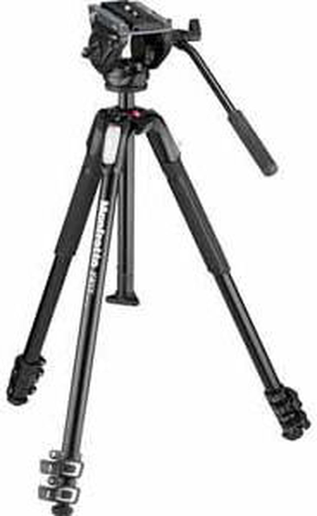 Main image of Manfrotto MVH500AH Fluid Video Head with MT190X3 Aluminum 3-Section Tripod