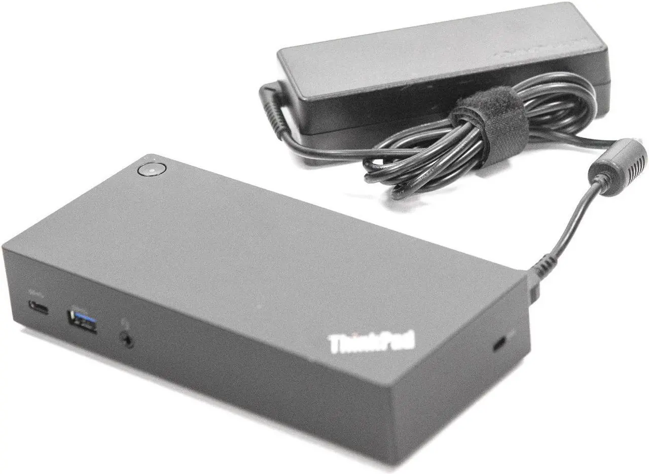 Alt view image 2 of 7 - Lenovo ThinkPad USB-C Dock 40A9 DK1633 Laptop Docking Station 40A90090US SD20L36276 03X7194 w/ USB-C Cable & 90w AC Adapter