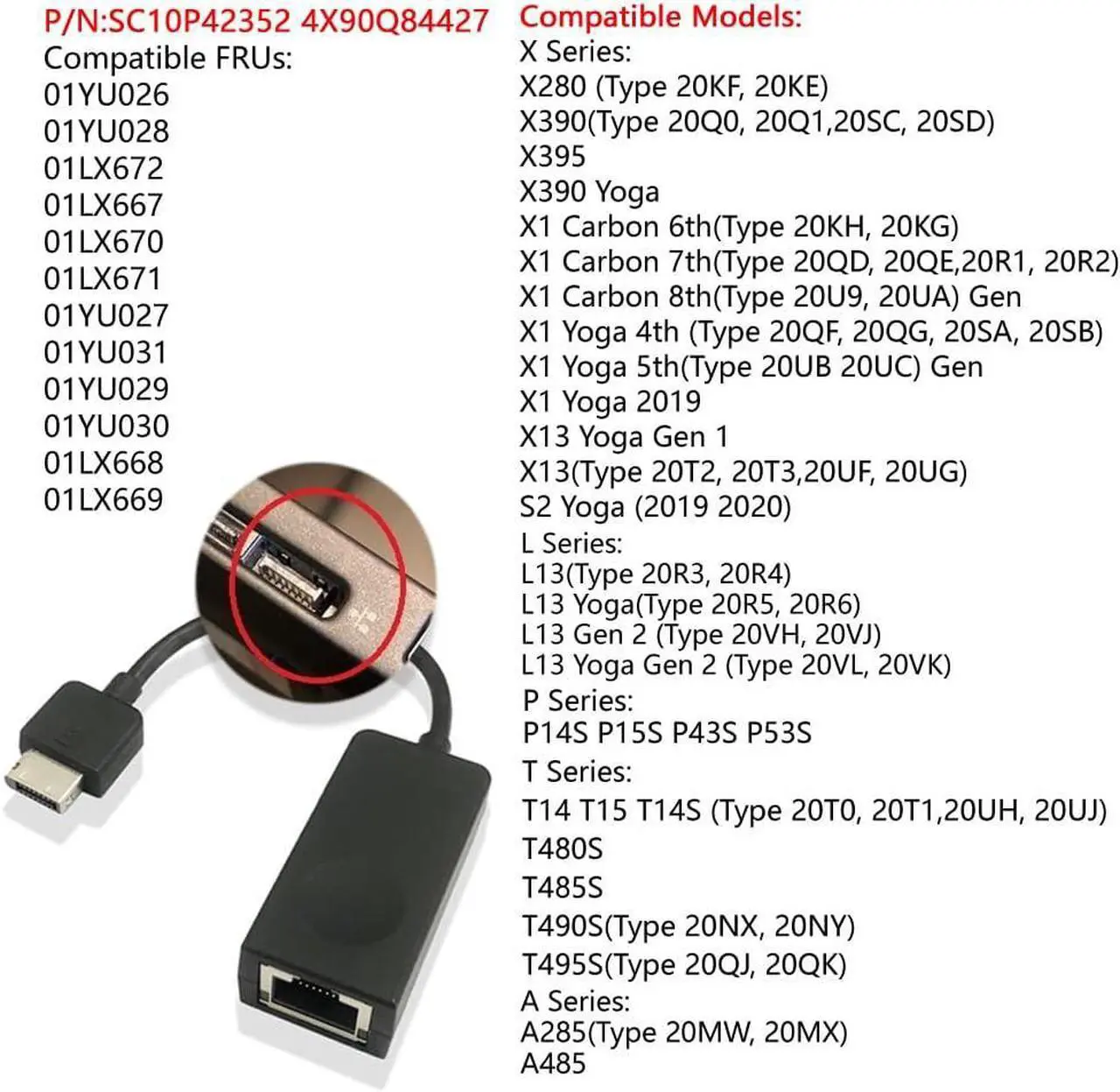Alt view image 6 of 7 - Lenovo EX280 ThinkPad Ethernet Extension Adapter Gen 2 - SC10P42352 01YU026