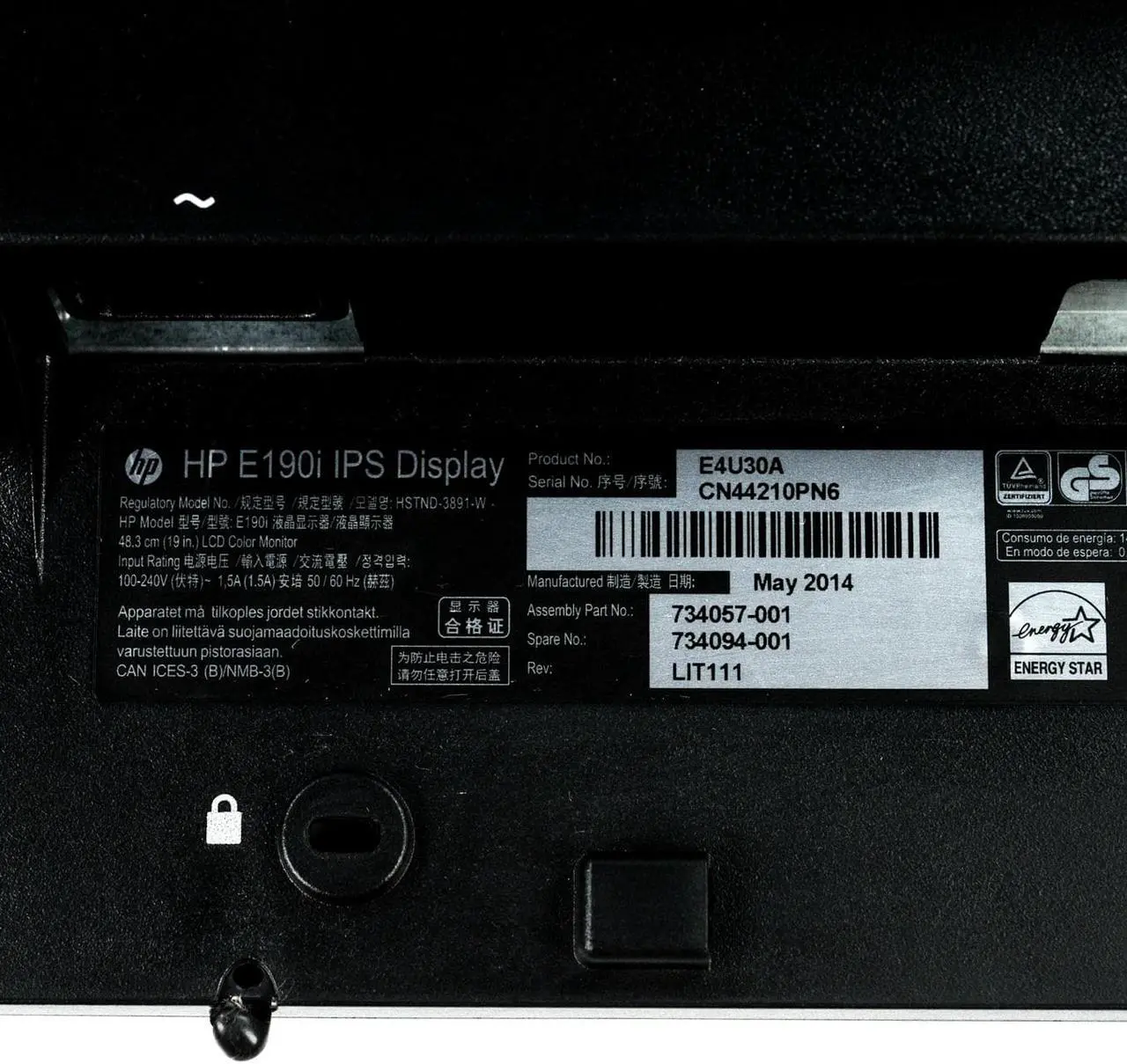Alt view image 5 of 6 - HP EliteDisplay E190i 19" IPS Monitor 1280 x 1024 Display Port DVI-D VGA Grade A