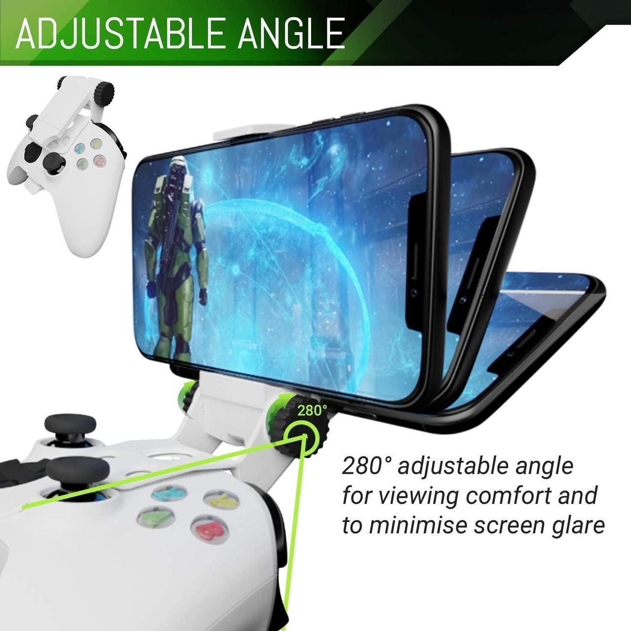 Alt view image 4 of 6 - Xbox Series X Controller Mobile Gaming Clip, Xbox Controller Phone Mount Adjustable Phone Holder Clamp Compatible with Xbox Series X|S, Xbox One, Xbox One S, Xbox One X-Robot White
