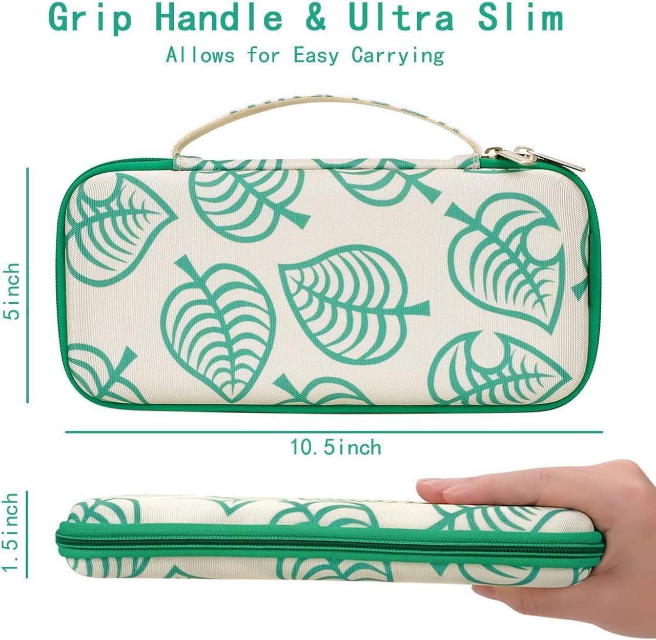 Alt view image 5 of 7 - Carrying Case for Nintendo Switch,Travel Carry Cover Hard Shell Storage for Leaf Crossing NS Console and Accessories,Slim Protective Portable Travel Pouch Bag with 10 Game Card Slots for Girls Boys