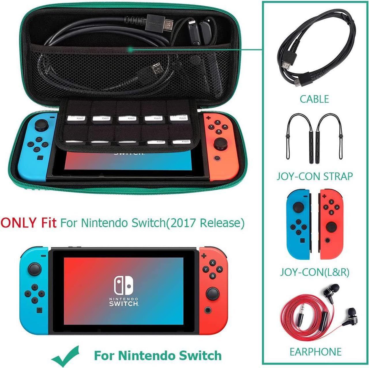 Alt view image 4 of 7 - Carrying Case for Nintendo Switch,Travel Carry Cover Hard Shell Storage for Leaf Crossing NS Console and Accessories,Slim Protective Portable Travel Pouch Bag with 10 Game Card Slots for Girls Boys
