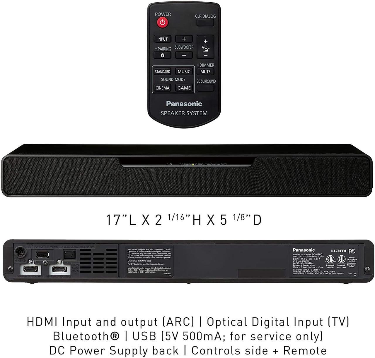 Alt view image 7 of 7 - Panasonic SoundSlayer Gaming Speakers for PC | Dolby Atmos Soundbar with Built-in Subwoofer | Bluetooth Gaming Computer Speaker with Hi-Res Sound + 4K HDR Passthrough (SC-HTB01)