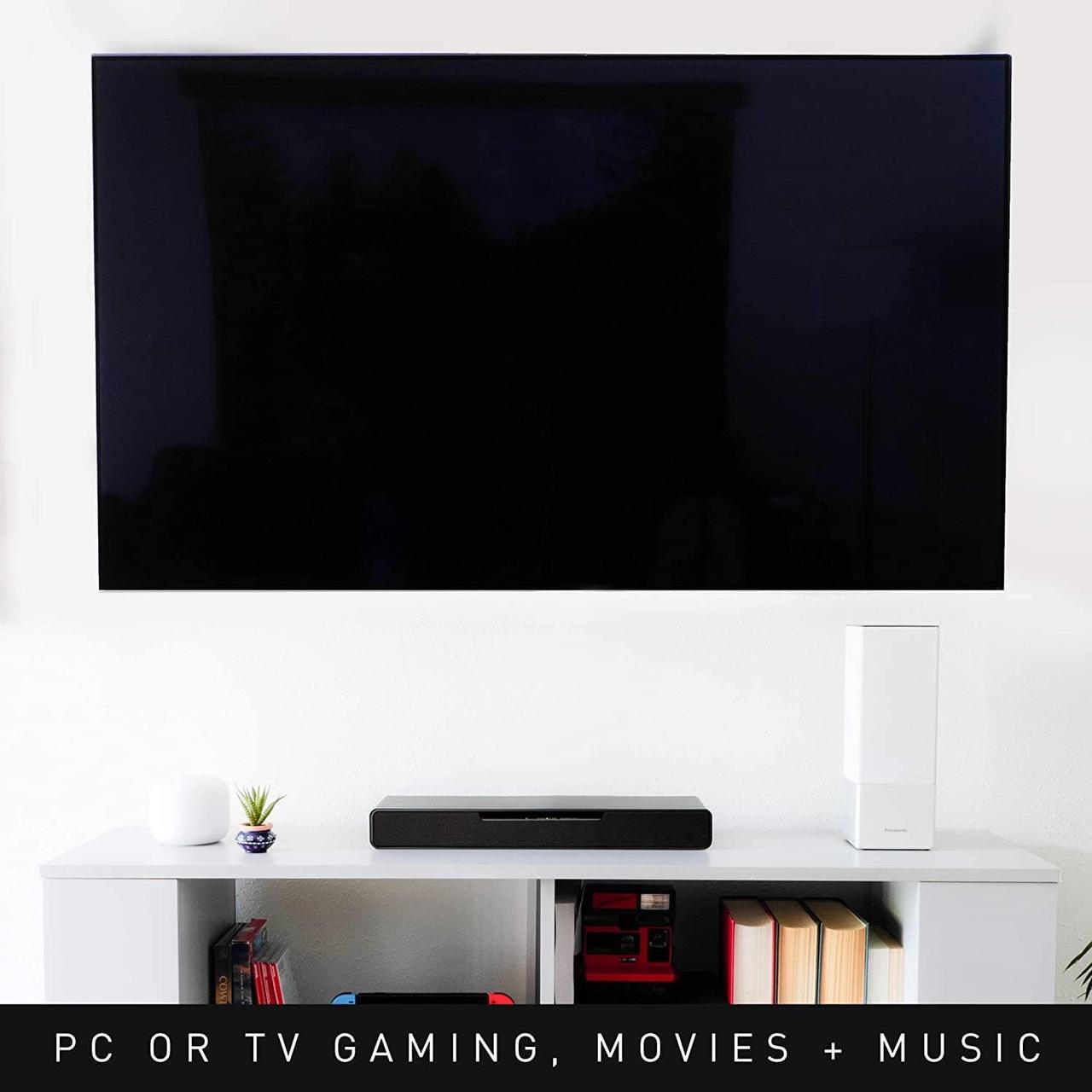 Alt view image 5 of 7 - Panasonic SoundSlayer Gaming Speakers for PC | Dolby Atmos Soundbar with Built-in Subwoofer | Bluetooth Gaming Computer Speaker with Hi-Res Sound + 4K HDR Passthrough (SC-HTB01)
