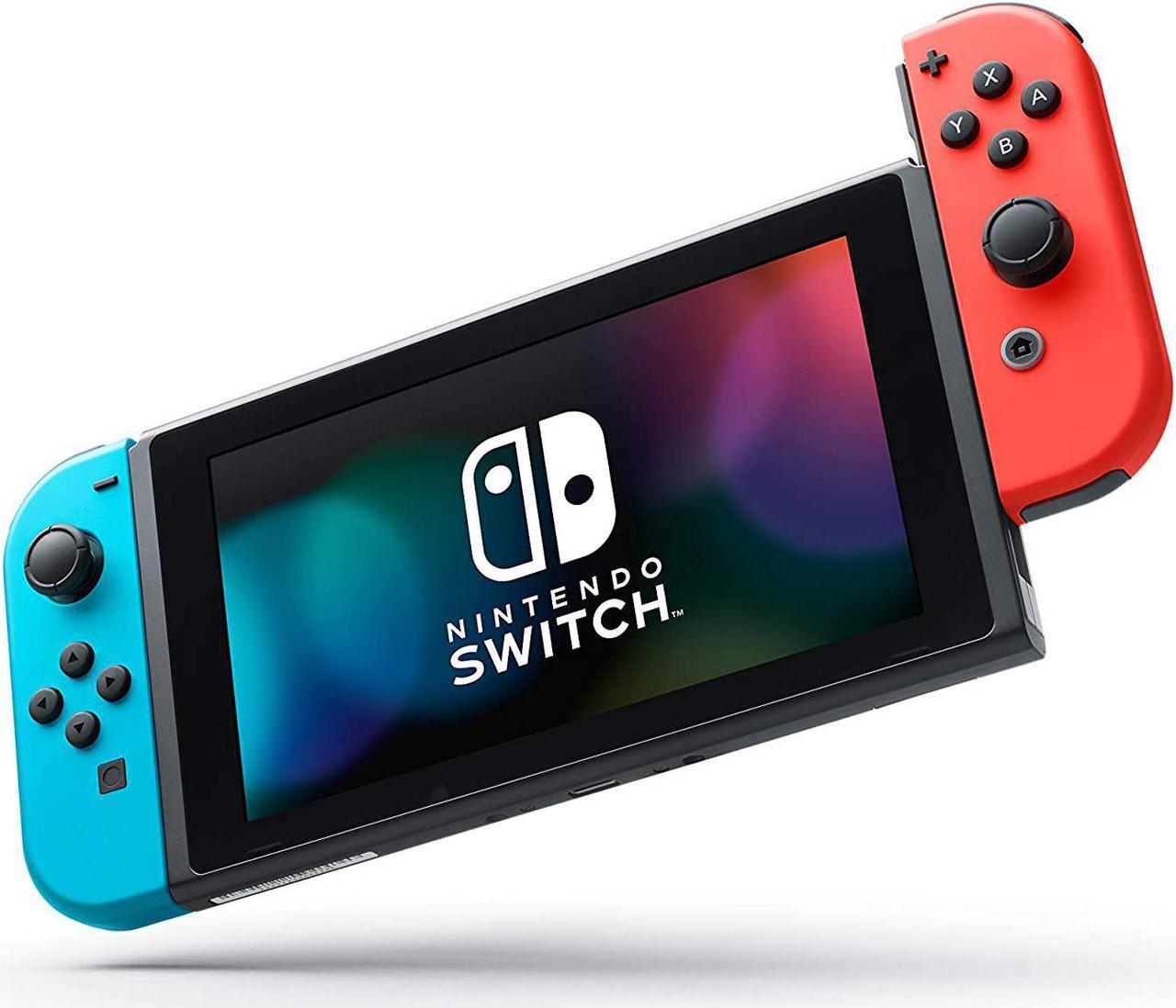 Alt view image 10 of 20 - Nintendo Switch 32GB Console - Neon Red / Neon Blue Joy-Con - HADSKABAA HAC-001(-01)