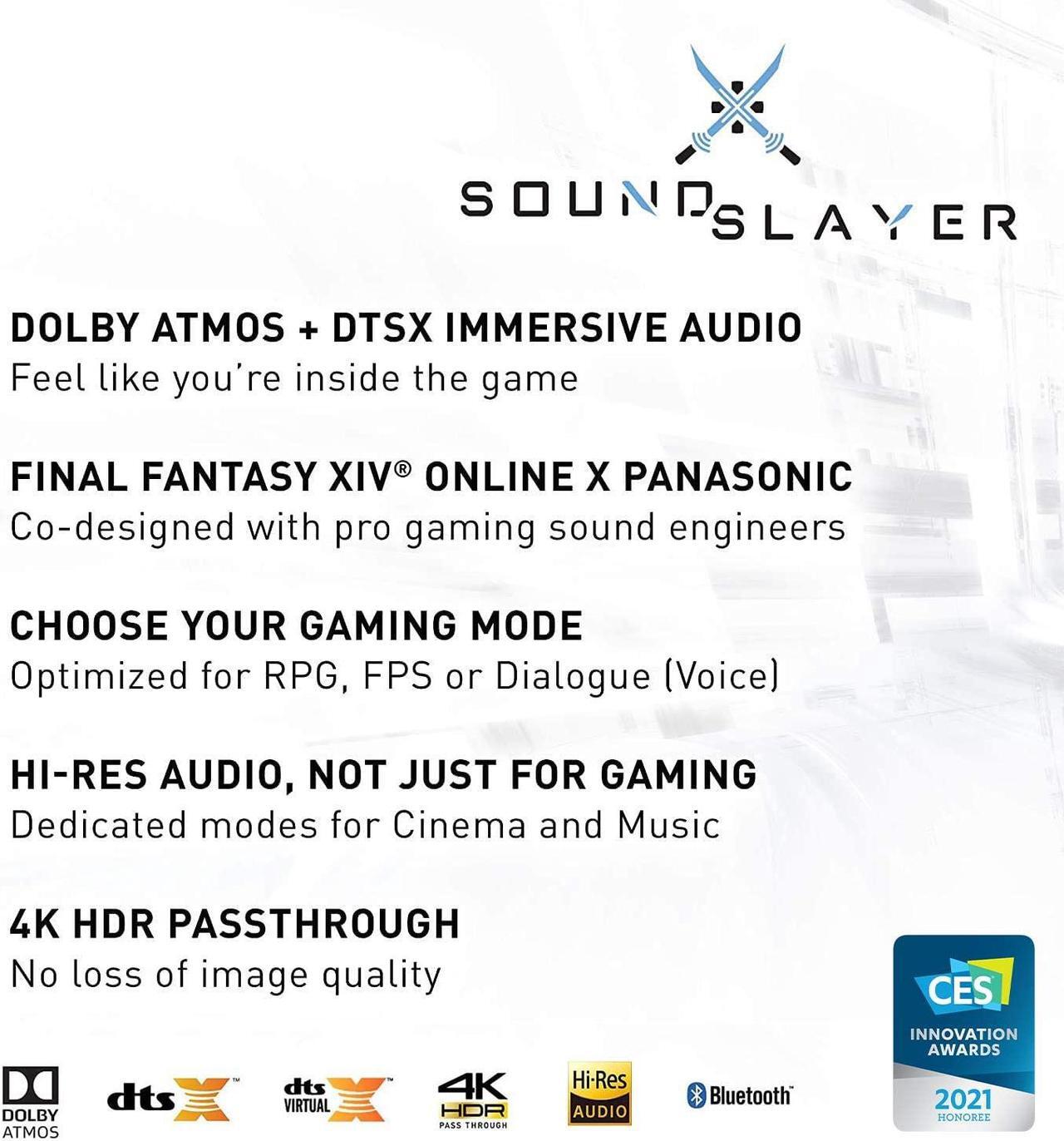 Alt view image 2 of 7 - Panasonic SoundSlayer Gaming Speakers for PC | Dolby Atmos Soundbar with Built-in Subwoofer | Bluetooth Gaming Computer Speaker with Hi-Res Sound + 4K HDR Passthrough (SC-HTB01)