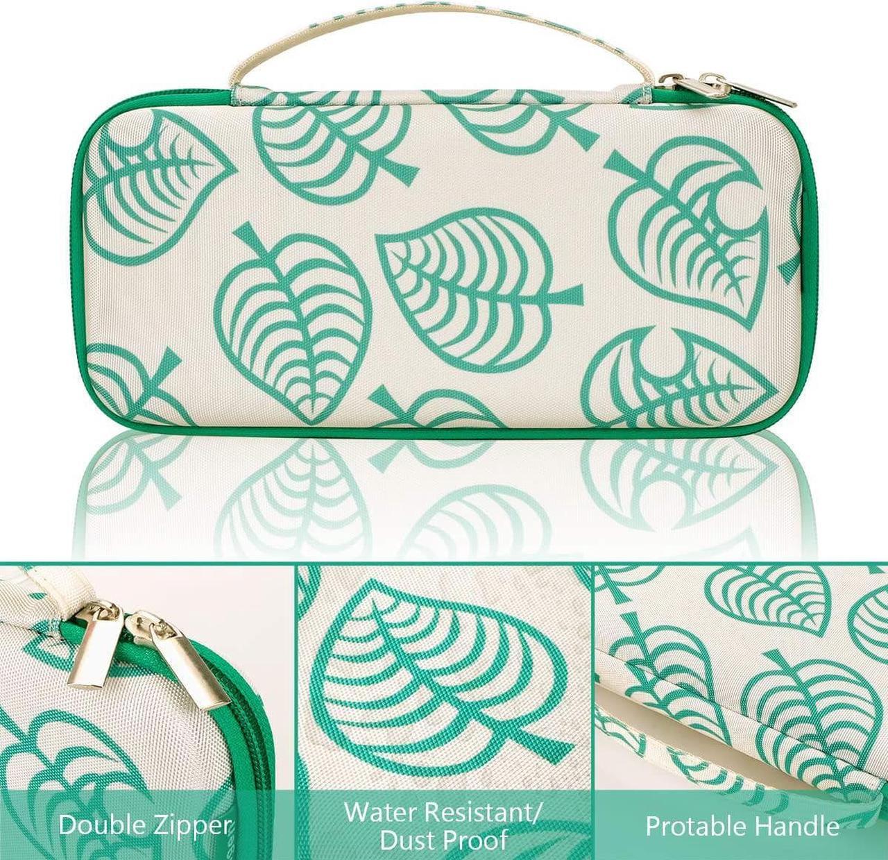 Alt view image 3 of 7 - Carrying Case for Nintendo Switch,Travel Carry Cover Hard Shell Storage for Leaf Crossing NS Console and Accessories,Slim Protective Portable Travel Pouch Bag with 10 Game Card Slots for Girls Boys