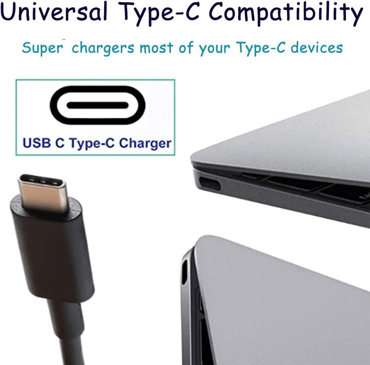 Alt view image 2 of 7 - 45W Type-C USB C Laptop Charger Compatible with HP Spectre x360 13-v111dx 13-v011dx; HP Chromebook 14-ca061dx 14-ca020nr Pavillion X2;Lenovo Yoga 720 910 ThinkPad X1 Yoga5 Pro;DELL XPS12 XPS13