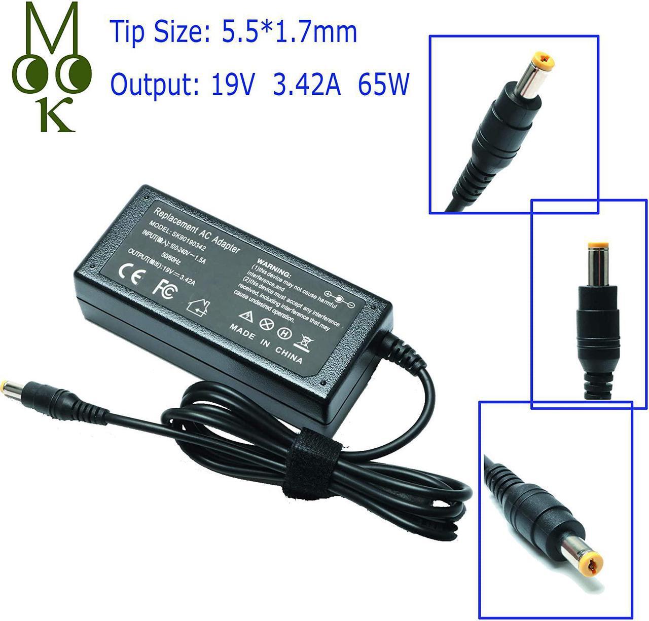 Alt view image 7 of 7 - 19V 3.42A 65W Laptop Adapter Charger for Acer Aspire 5253 7560 5750 5733 5517 5532 5742 5349 5534 4830t 5733z 5750z E15 E5-575 V5-571 ES1-531 ES1-531 V7 V3 R3 R7 S3 E1 M5 Series Power Supply Cord