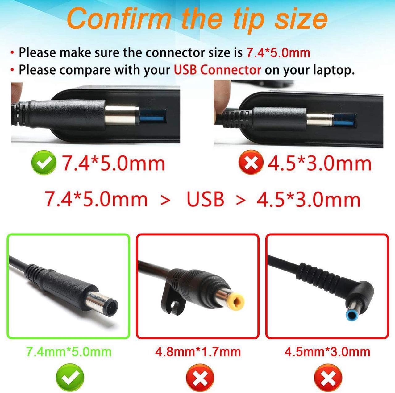 Alt view image 2 of 7 - 65W 18.5V 3.5A HP 2000 Laptop Charger Replacement for HP Pavilion DV7 DV6 G6 G7 DV5 DV4 DM4 G62 G72 AC Adapter Power Supply Cord