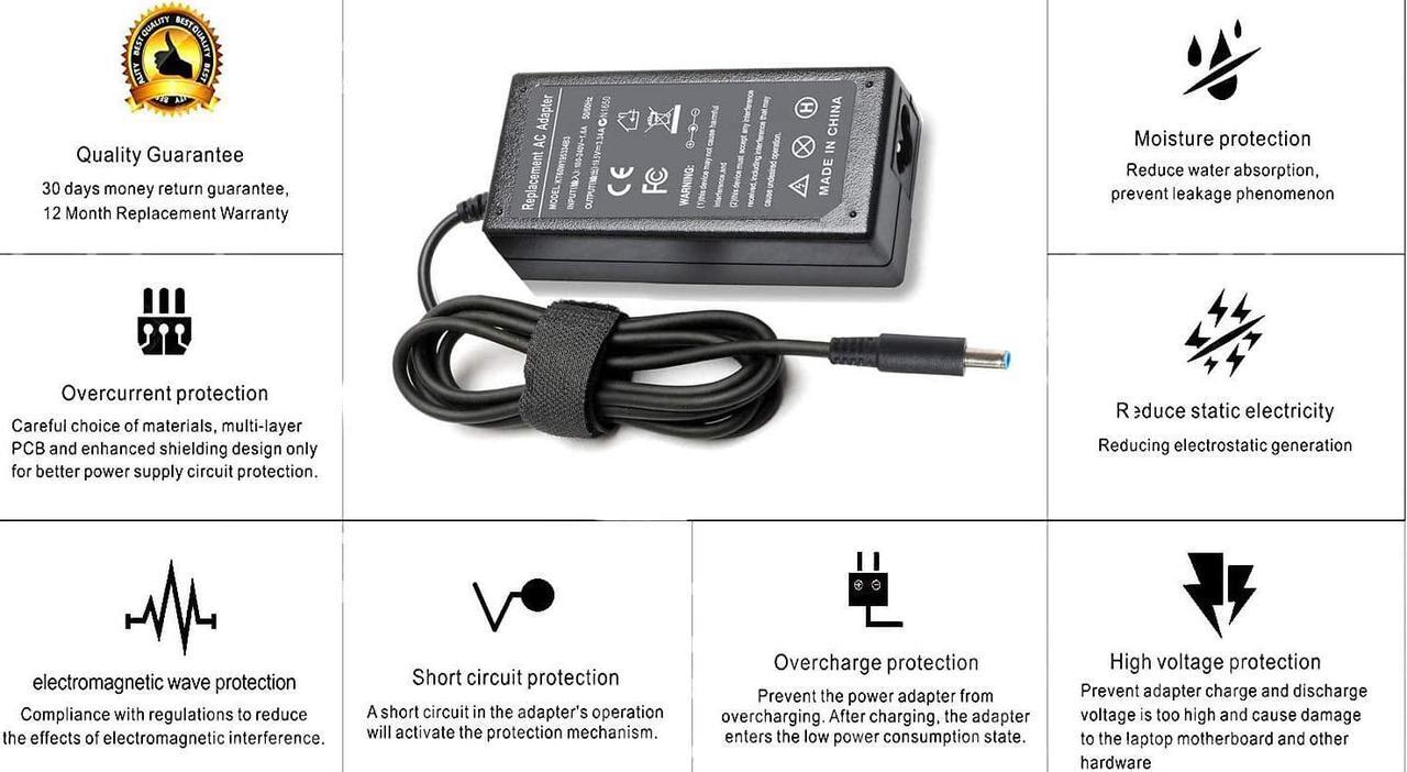 Alt view image 5 of 7 - 65W 45W AC Charger Adapter Charger for Dell OptiPlex 9020 3020 3050 3060 3070 3040 9010 7050 7060 7070 7040 Micro Desktop G6J41 0G6J41 MGJN9 43NY4 Power Supply Adapter Cord