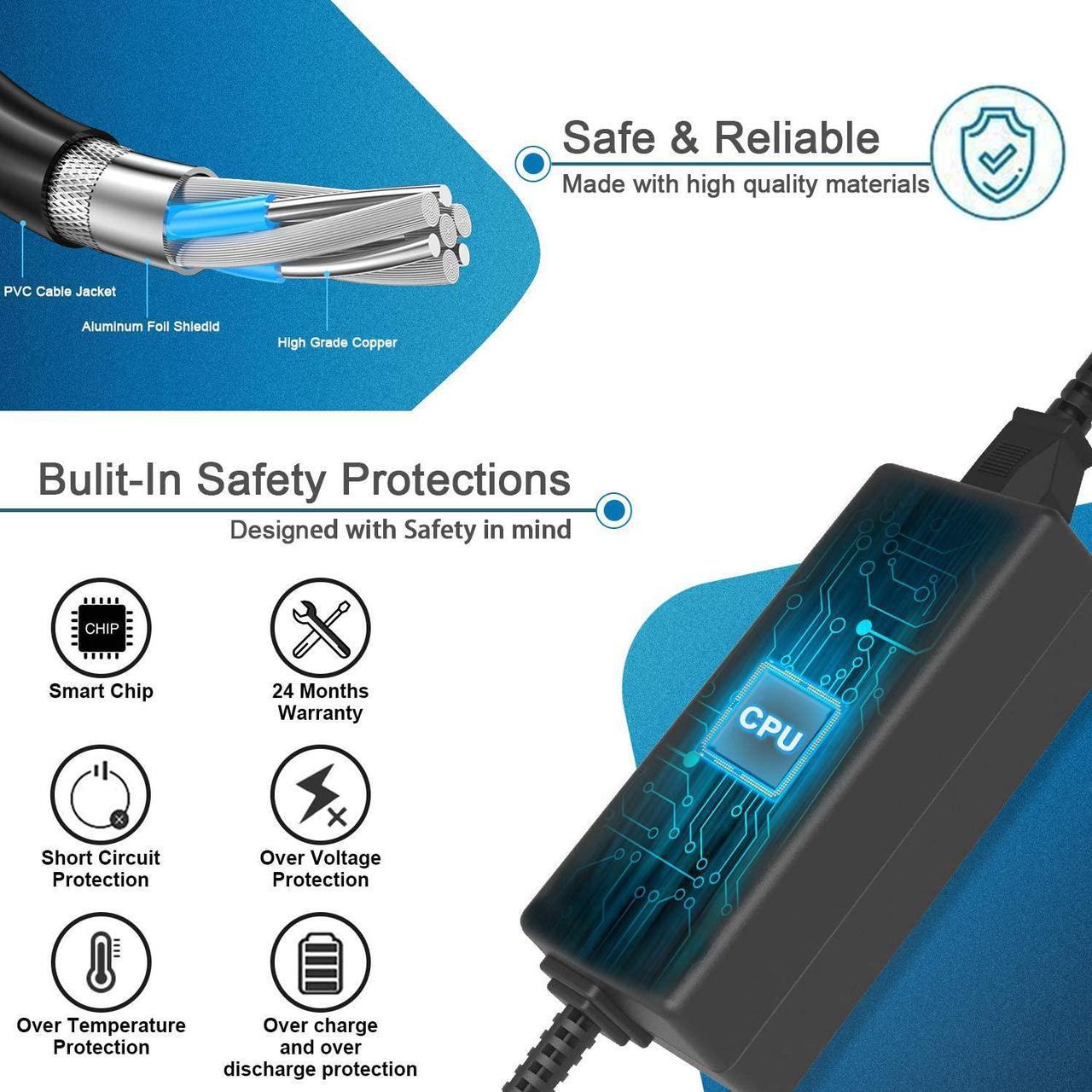 Alt view image 4 of 7 - 65W 18.5V 3.5A HP 2000 Laptop Charger Replacement for HP Pavilion DV7 DV6 G6 G7 DV5 DV4 DM4 G62 G72 AC Adapter Power Supply Cord