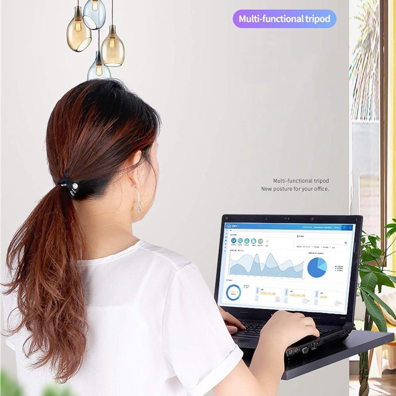 Alt view image 3 of 5 - Projector Mounts Projector Tablet Floor Stand,Holder for Projector,Tablet Holder Mount with Adjustable Height,Applicable to Projector Tray Holder with Stable Base Projector Accessories