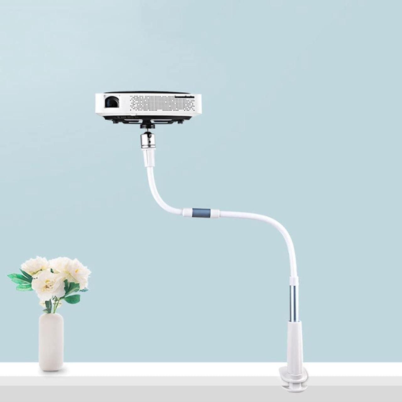 Alt view image 4 of 4 - Projector Mount Gooseneck projector stand 360 degrees can be rotated arbitrarily curved bedside desktop projectors tand spiral base silicone anti-skid pad Ceiling Mount with Tray ( Color : Blue-L )