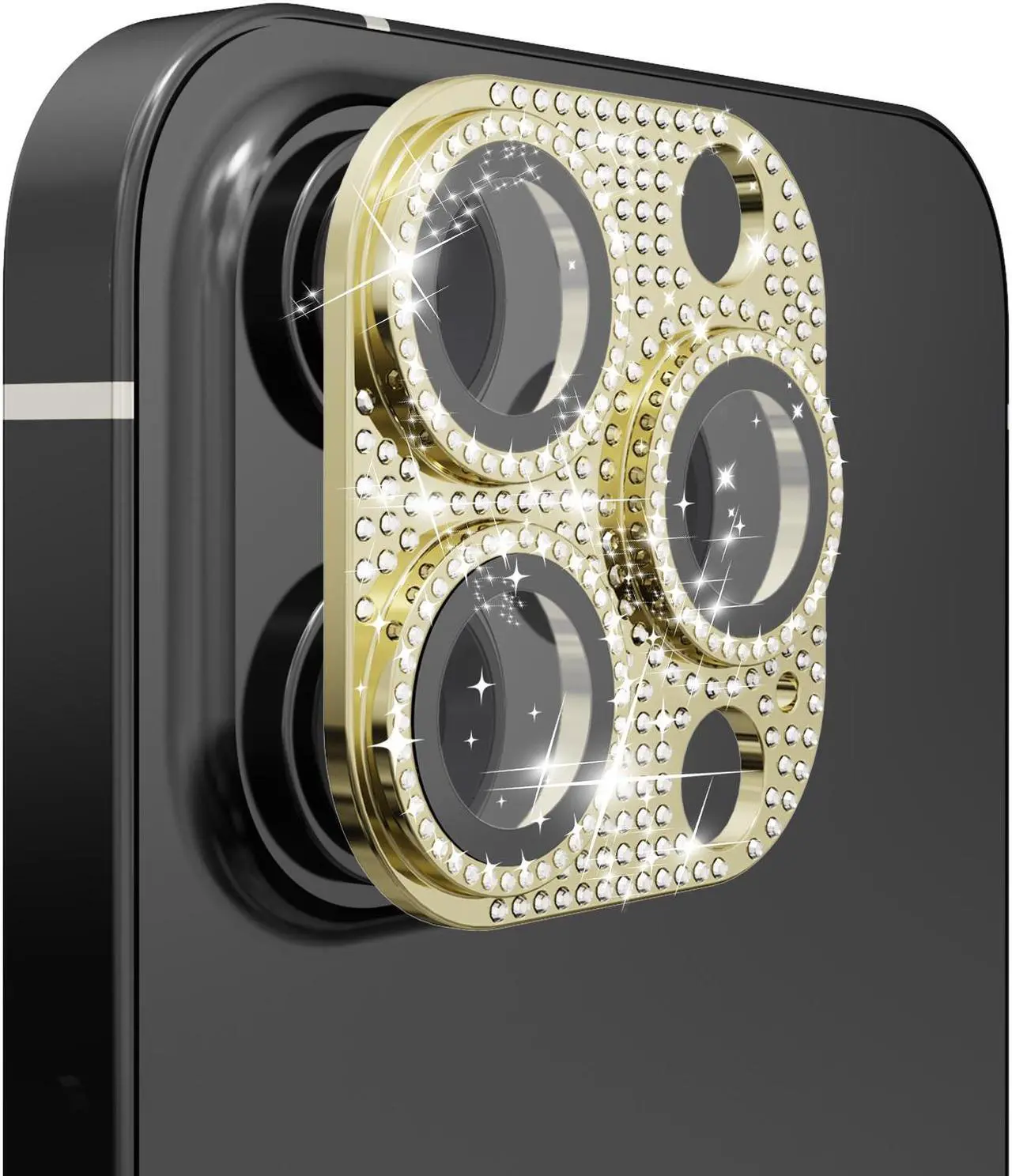 Main image of Stardust Diamond Tempered Glass Camera Lens Protector for iPhone 13 Pro / iPhone 13 Pro Max - Gold