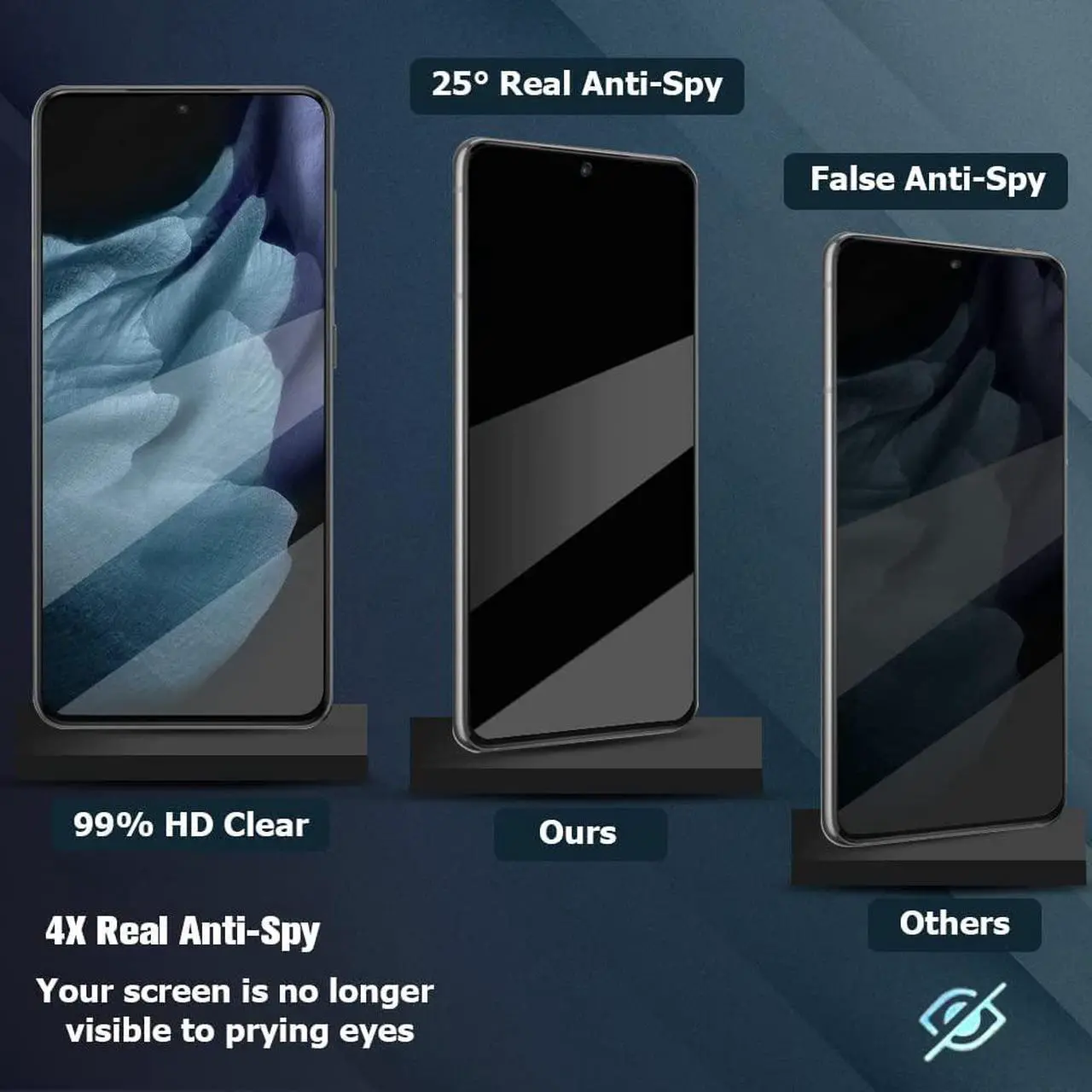 Alt view image 3 of 7 - 2-Pack Privacy Tempered Glass Screen Protector for Samsung Galaxy S23
