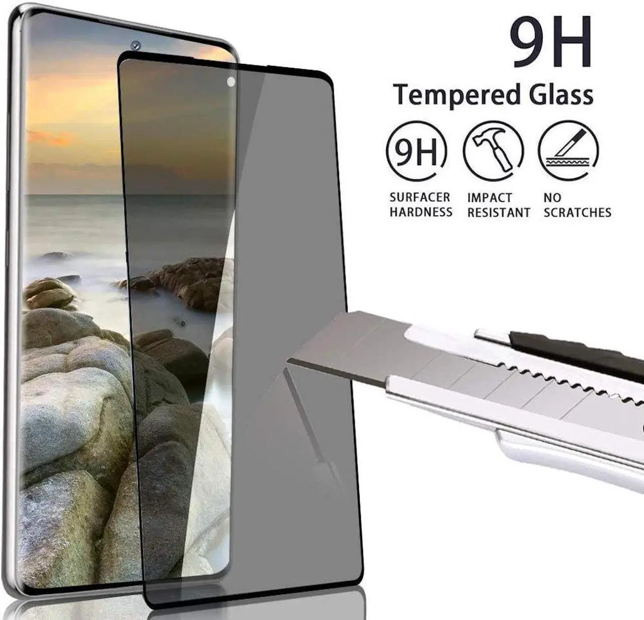 Alt view image 5 of 7 - 2-Pack Privacy Tempered Glass Screen Protector for Samsung Galaxy S23