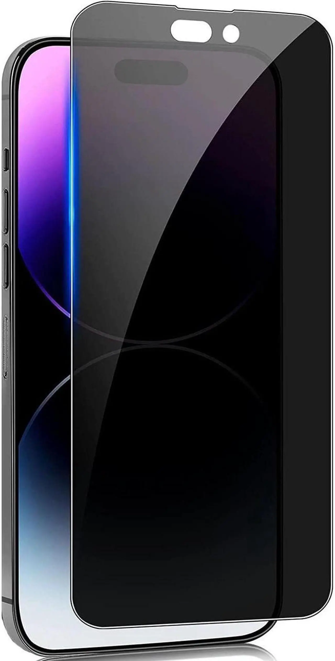 Alt view image 2 of 7 - 2+2 Combo Pack 2-Pack Privacy Tempered Glass Screen Protector + 2-Pack Camera Lens Protector for iPhone 14 Pro Max