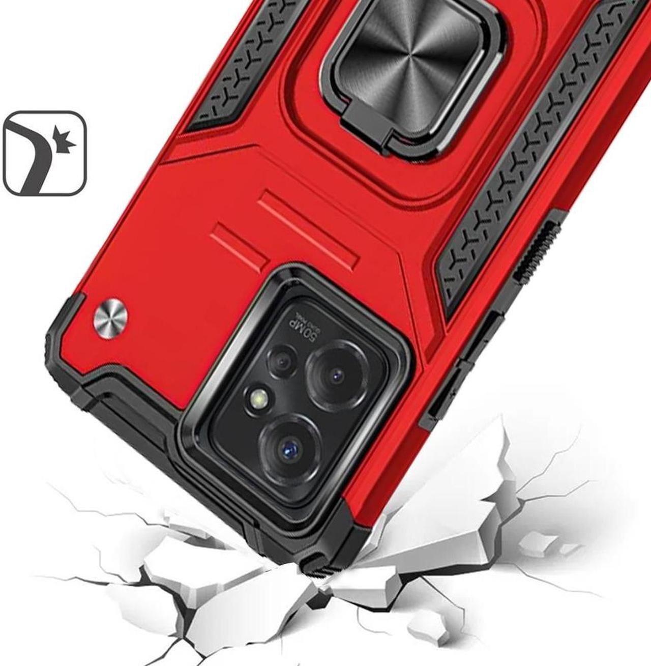 Alt view image 2 of 3 - Robust Series Dual Layer Hybrid Case with Ring Grip for Motorola Moto G Power 5G 2023 - Red