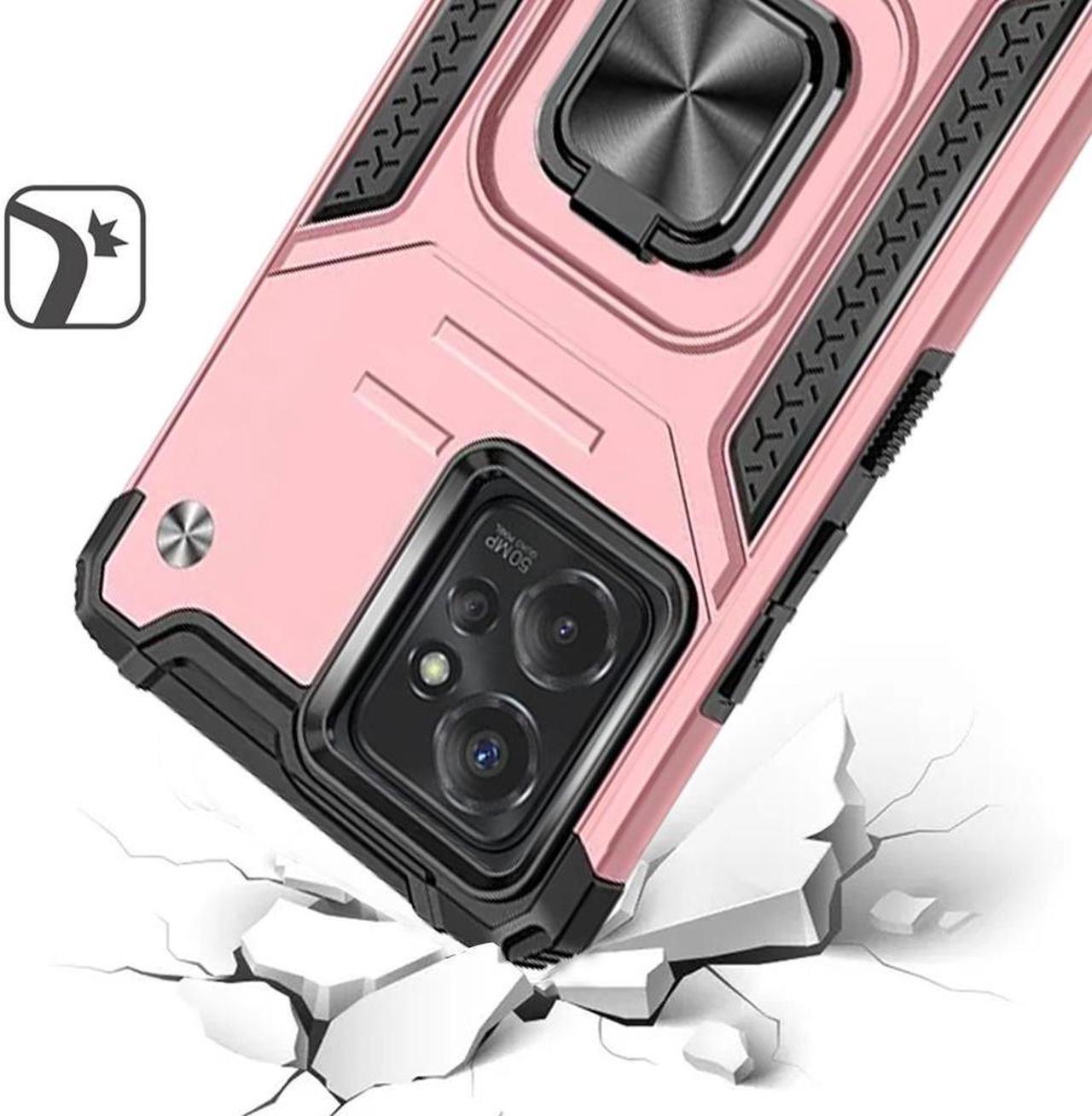 Alt view image 2 of 3 - Robust Series Dual Layer Hybrid Case with Ring Grip for Motorola Moto G Power 5G 2023 - Rose Gold