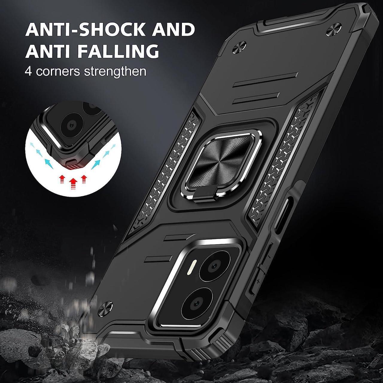 Alt view image 2 of 7 - Robust Series Dual Layer Hybrid Case with Ring Holder for Motorola Moto G 5G 2023 - Black