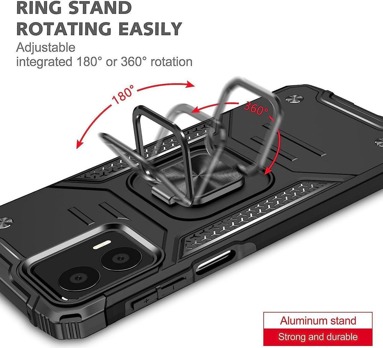 Alt view image 5 of 7 - Robust Series Dual Layer Hybrid Case with Ring Holder for Motorola Moto G 5G 2023 - Black