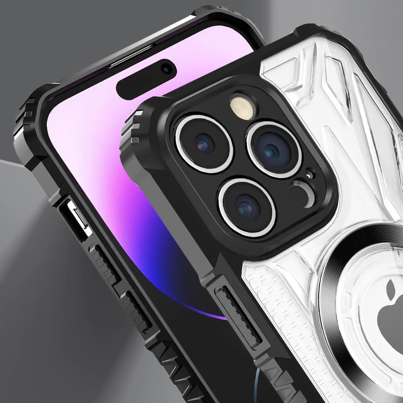 Alt view image 3 of 3 - MagSafe Compatible Fusion Evo Transparent Case for iPhone 14 Pro Max - Black