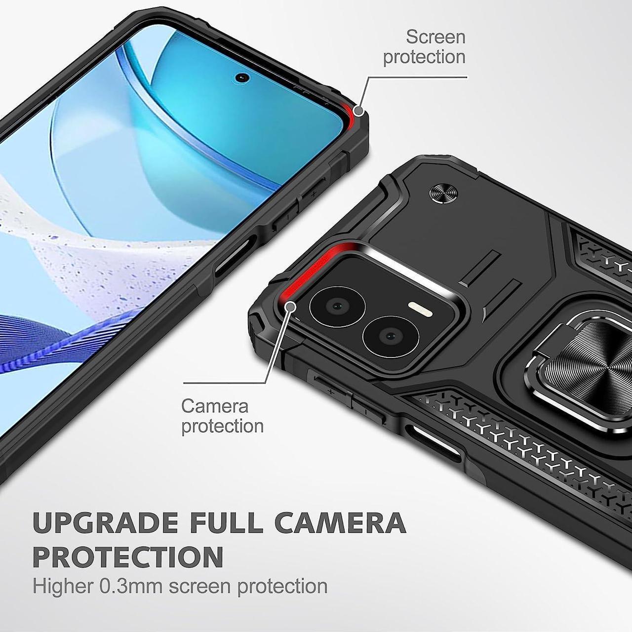 Alt view image 6 of 7 - Robust Series Dual Layer Hybrid Case with Ring Holder for Motorola Moto G 5G 2023 - Black