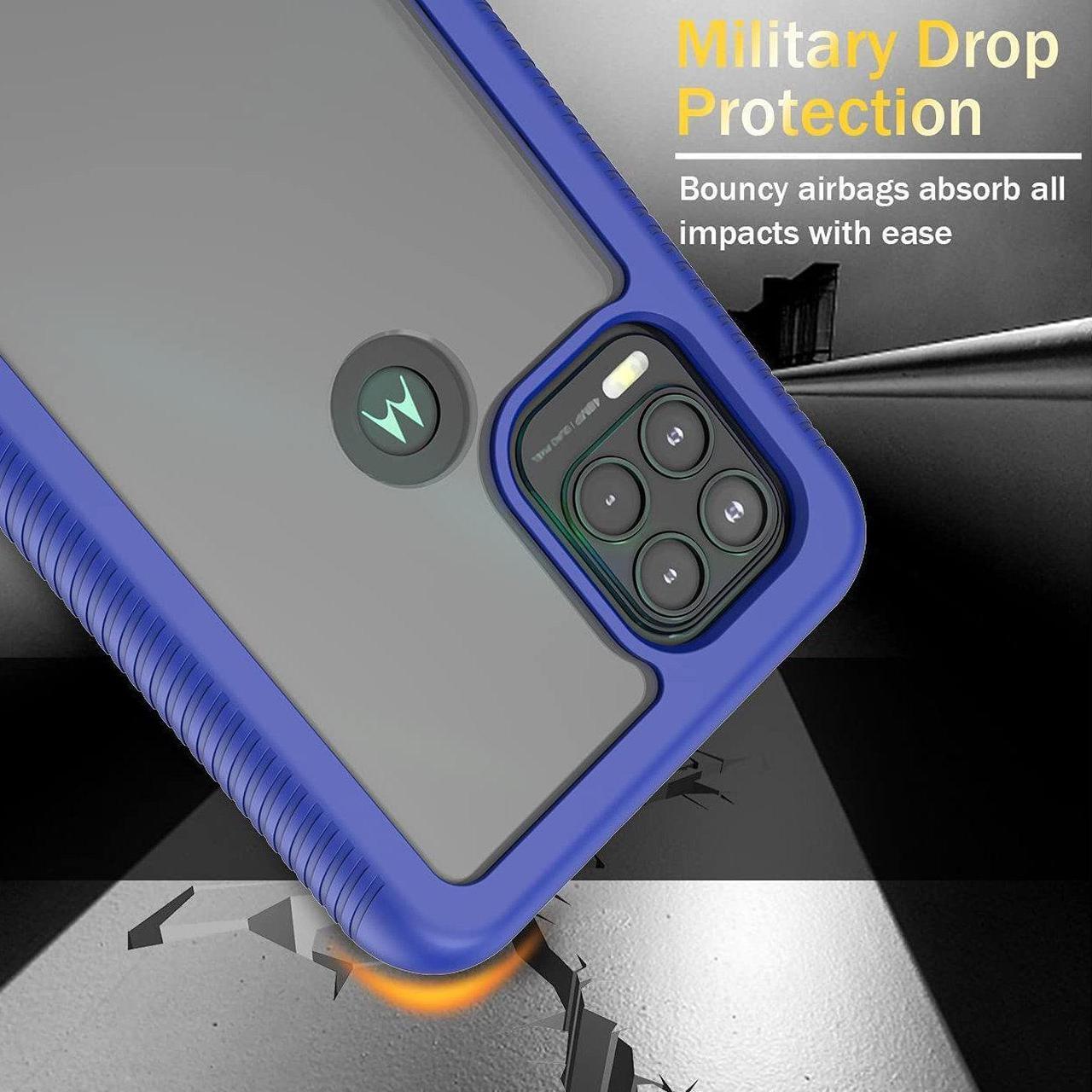 Alt view image 2 of 7 - Tough Fusion-X 2-Piece Hybrid Armor Case for Motorola Moto G Stylus 5G 2021 - Blue