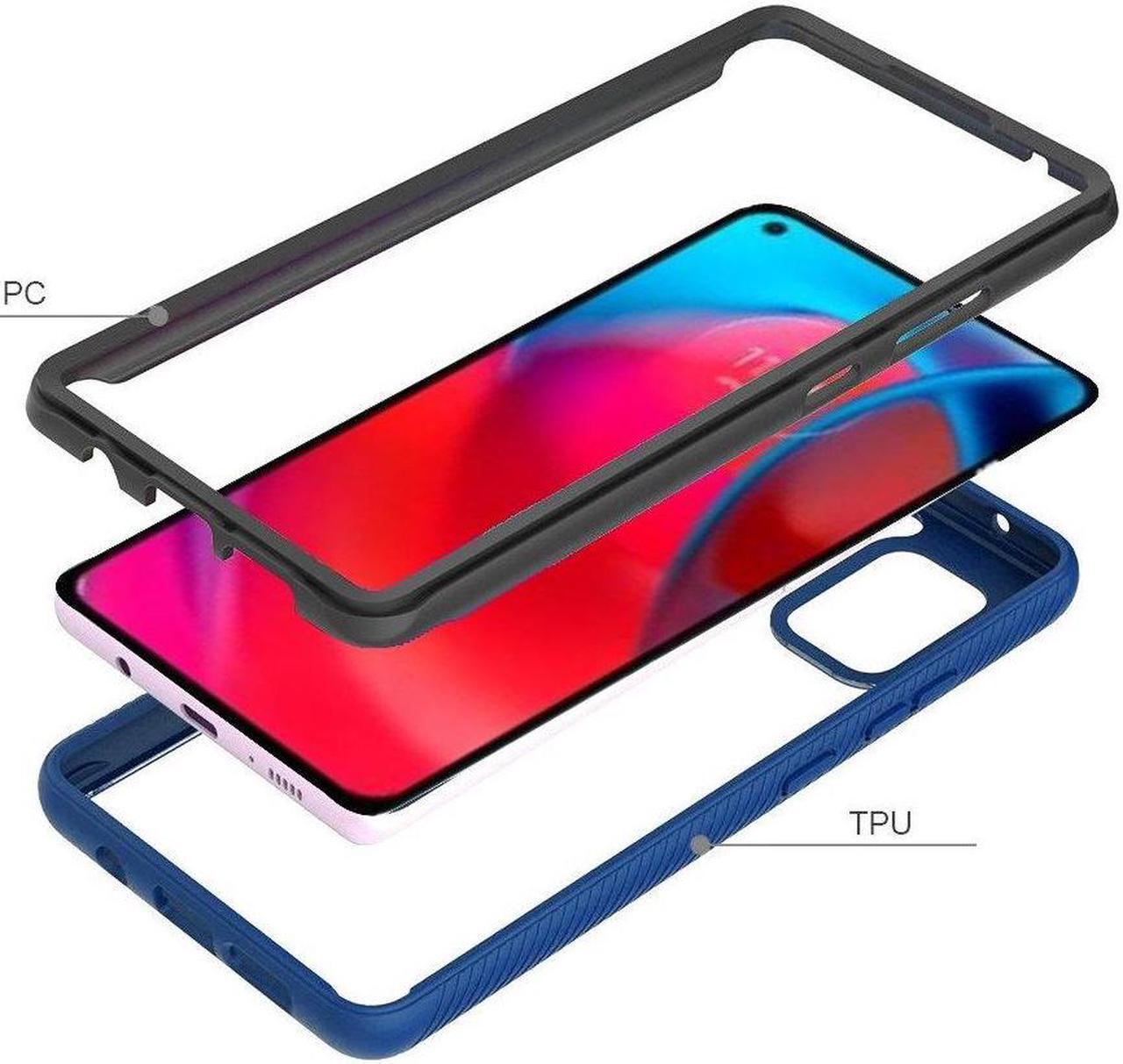 Alt view image 5 of 7 - Tough Fusion-X 2-Piece Hybrid Armor Case for Motorola Moto G Stylus 5G 2021 - Blue