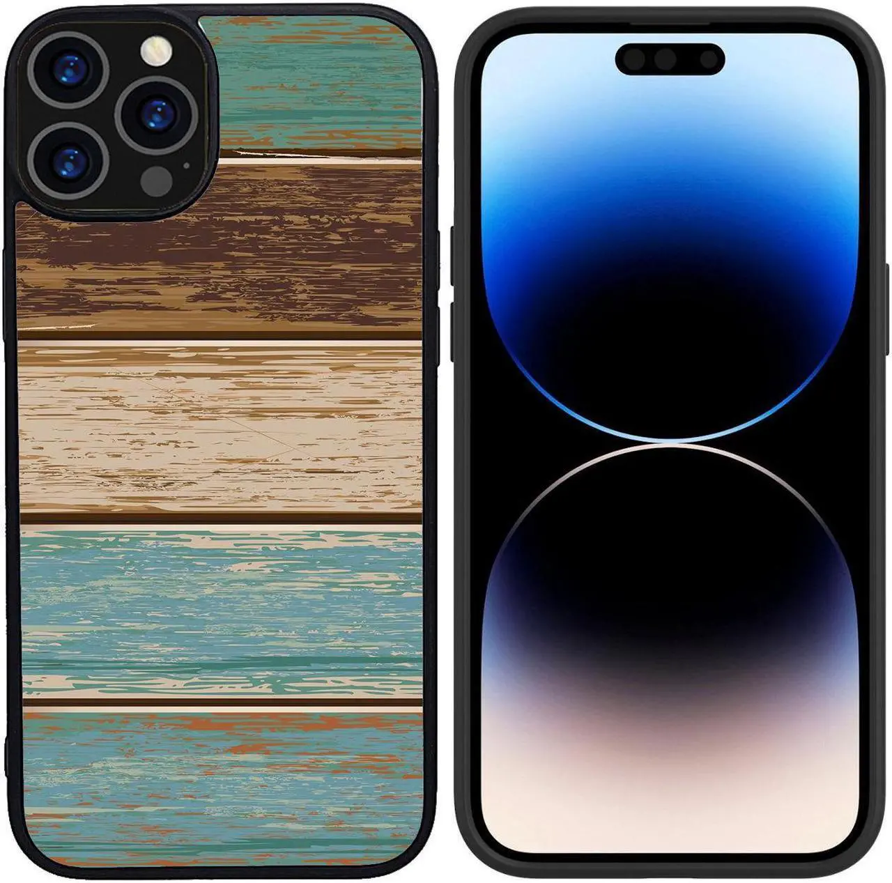 Main image of Sublimation Print Design Case for iPhone 14 Pro Max - Distressed Wood Tiles