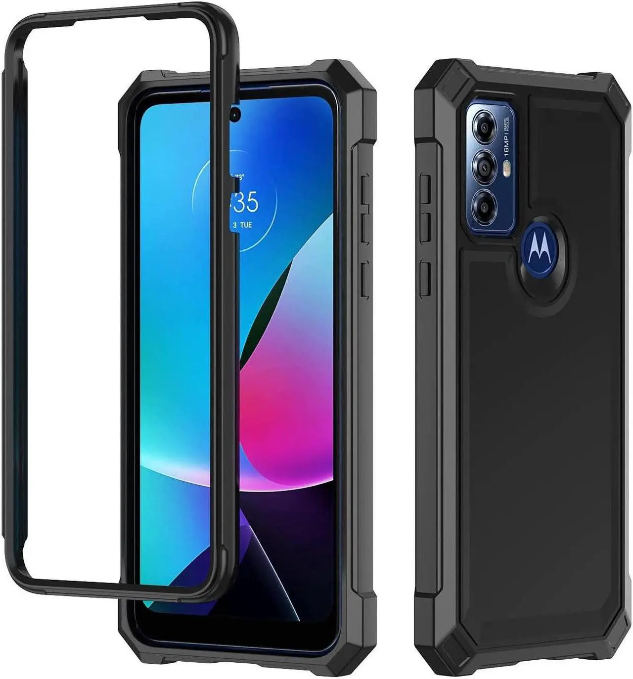 Main image of Military Grade Rugged Hybrid Case for Motorola Moto G Play 2023 - Black