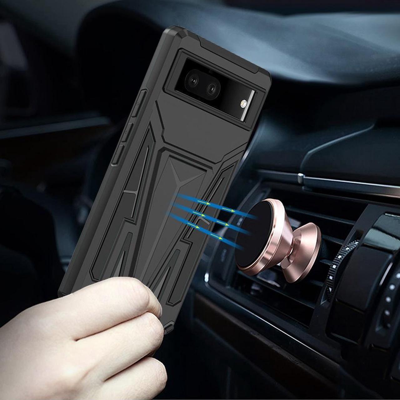 Alt view image 5 of 5 - Transformer Hybrid Case with Kickstand for Google Pixel 7 - Black